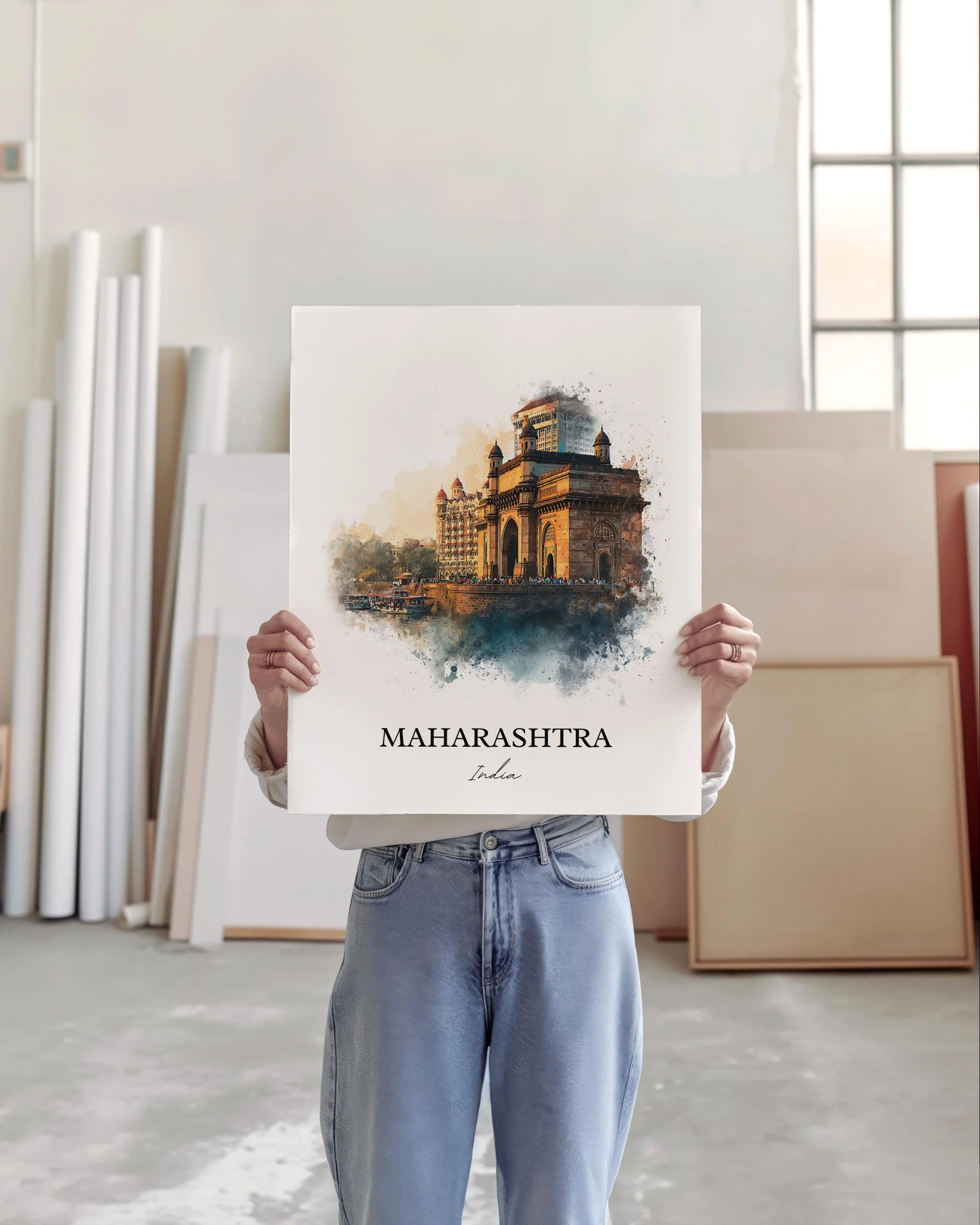 Maharashtra, India – Watercolor Art Print - Image 4