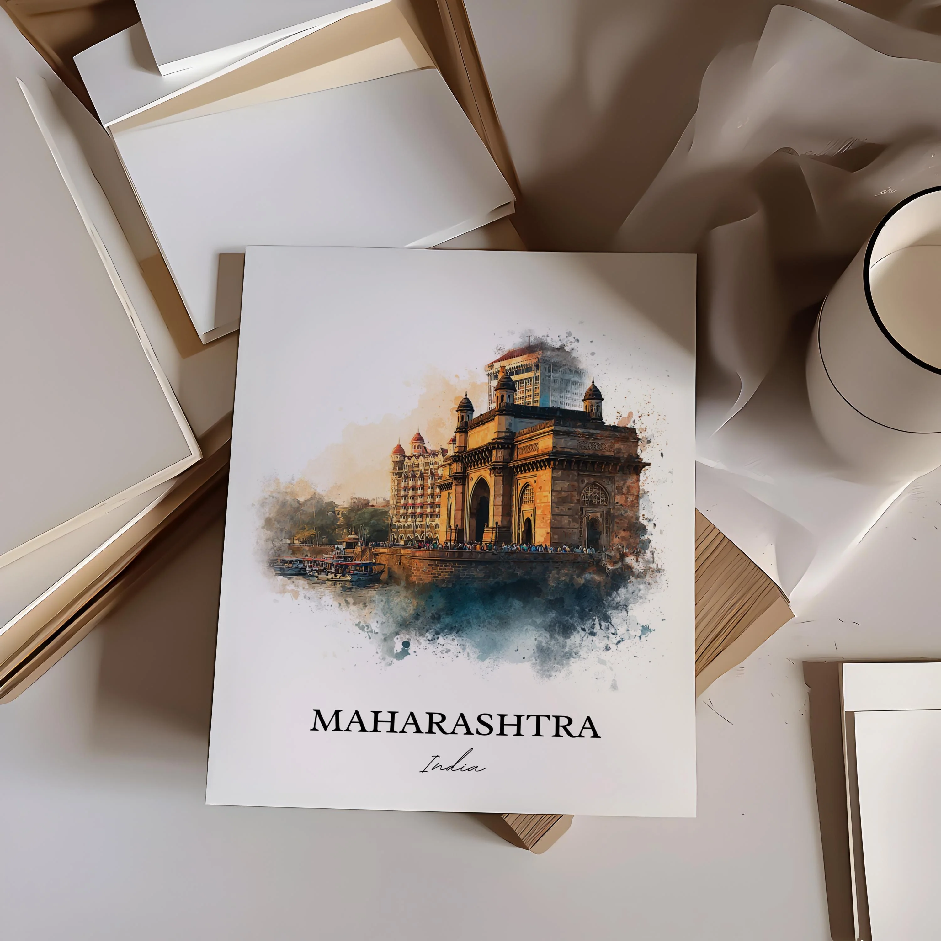 Maharashtra, India – Watercolor Art Print - Image 5