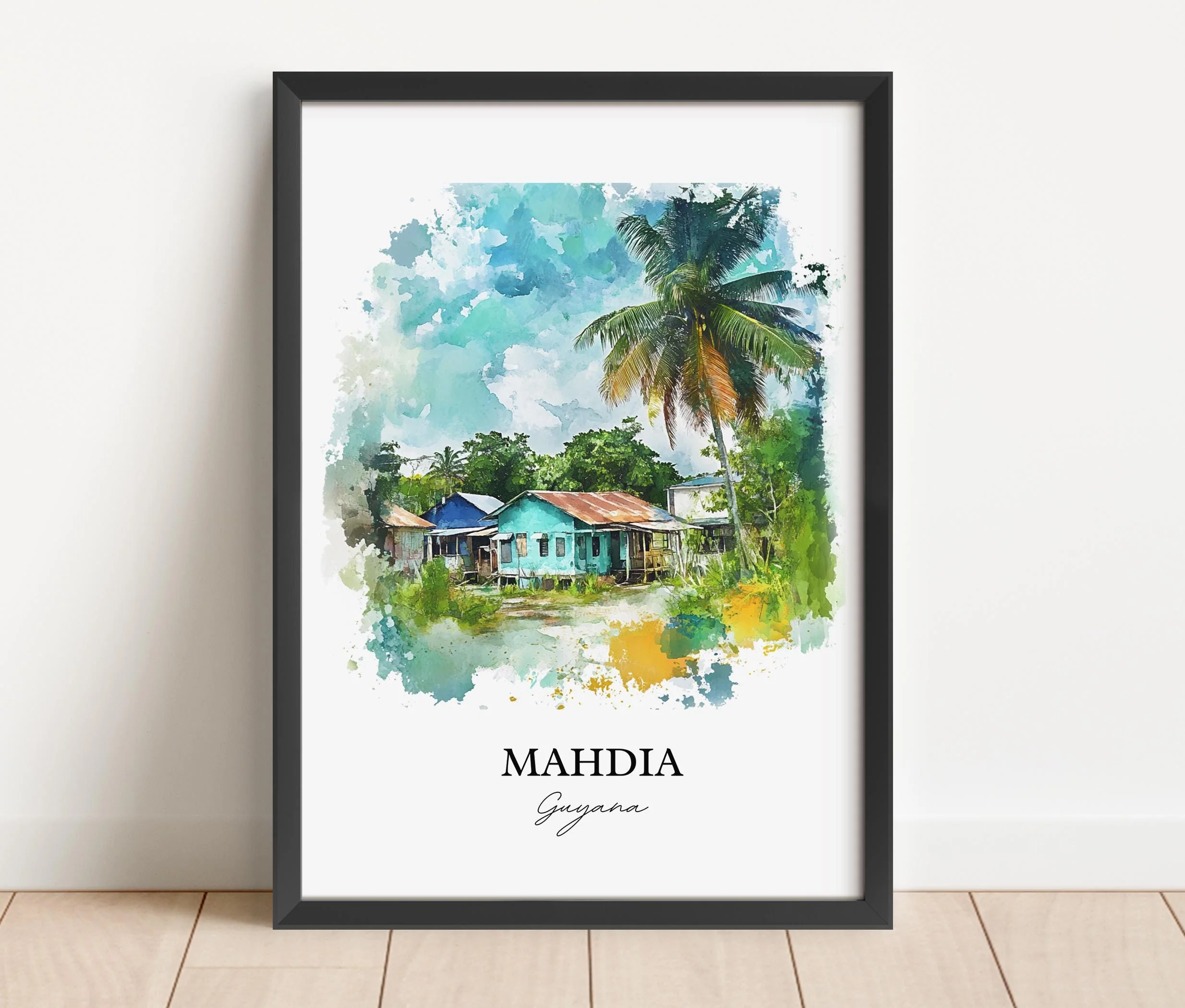 Mahdia, Guyana – Watercolor Art Print - Image 4