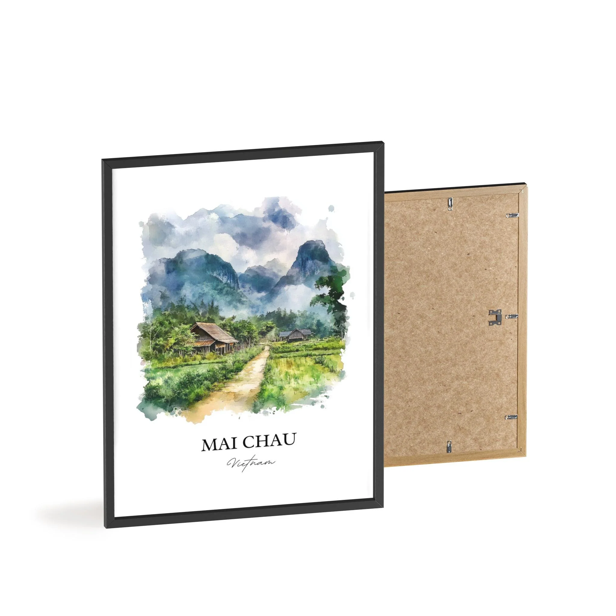 Mai Chau, Vietnam – Watercolor Art Print - Image 8