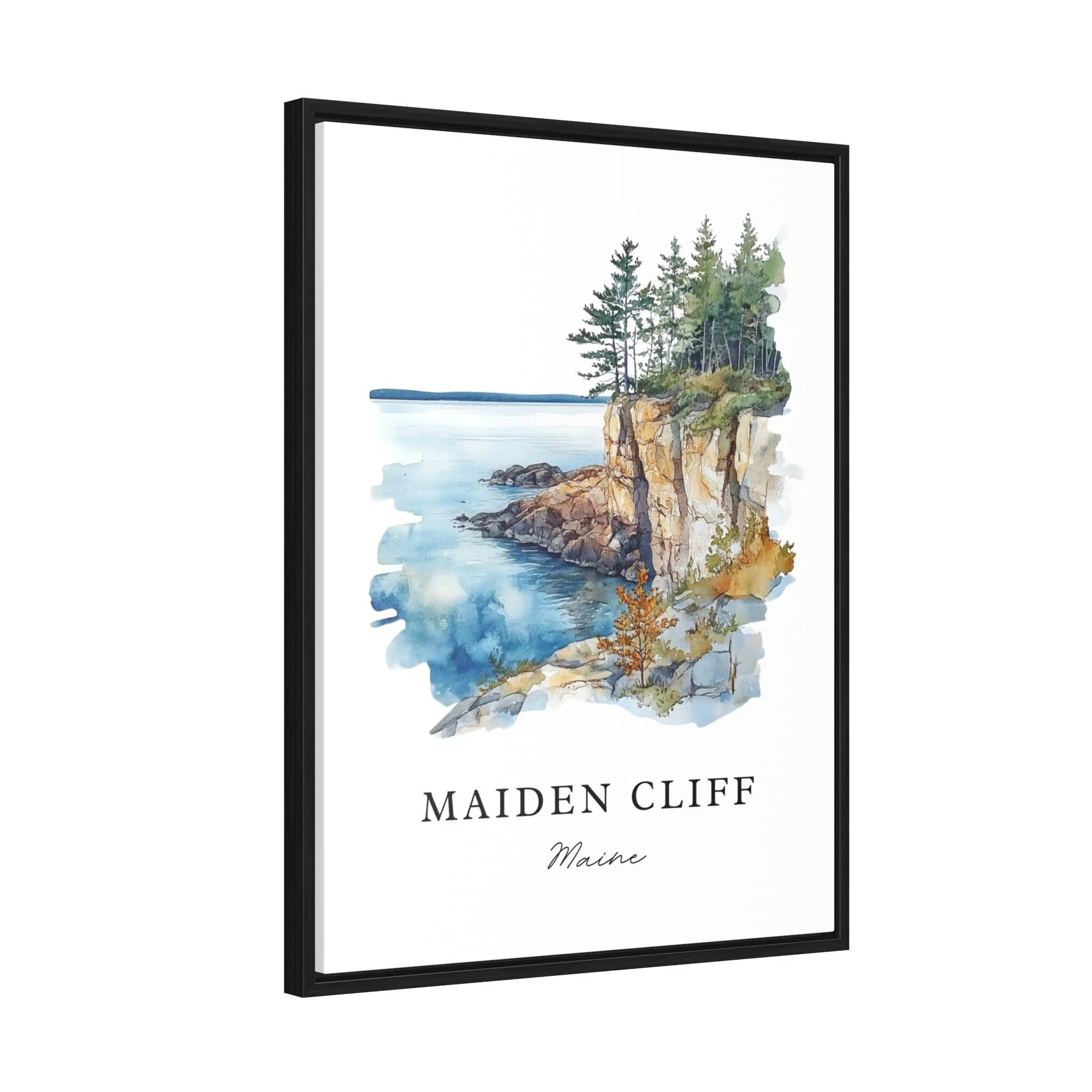 Maiden Cliff, ME, Maine – Watercolor Art Print - Image 7