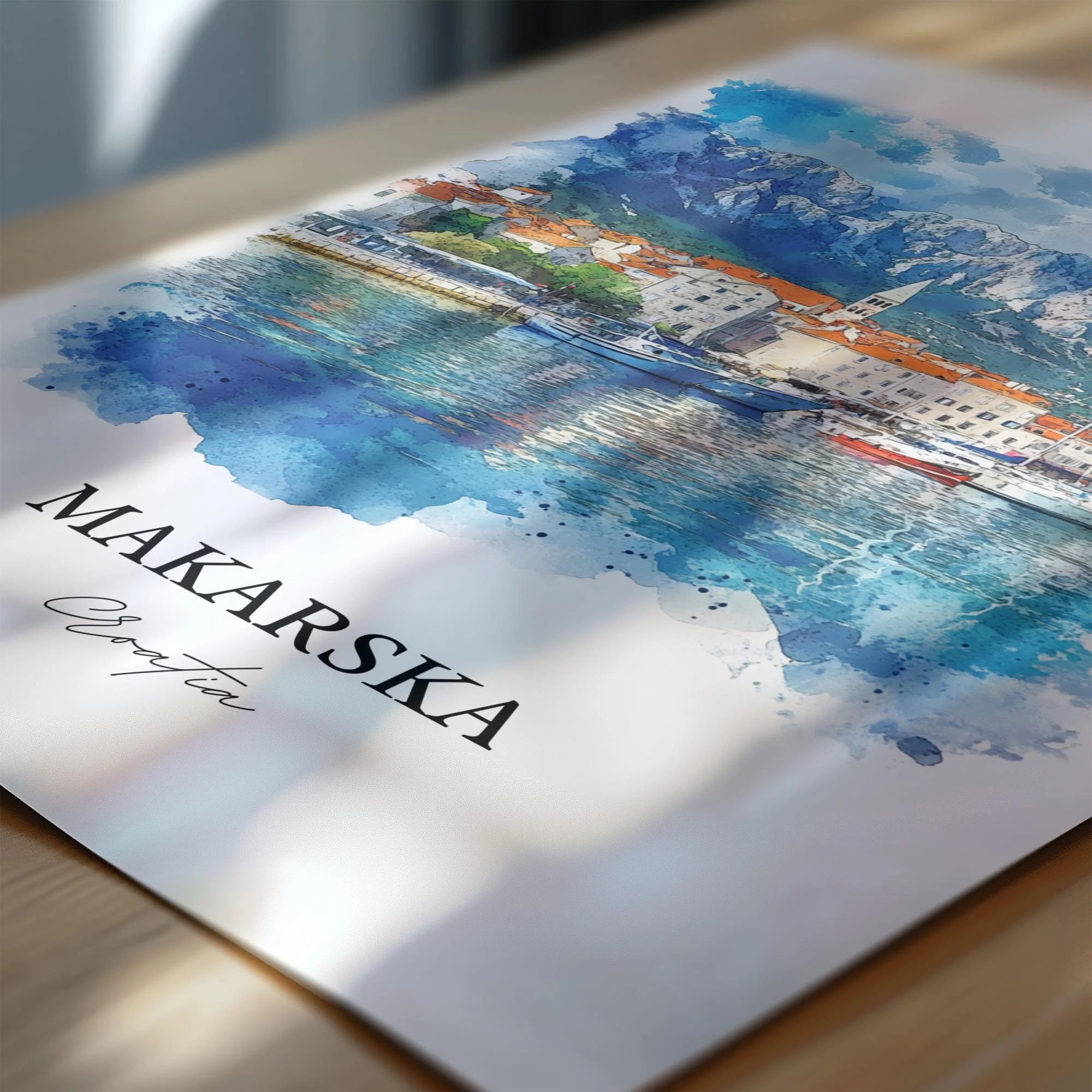 Makarska, Croatia – Watercolor Art Print - Image 2