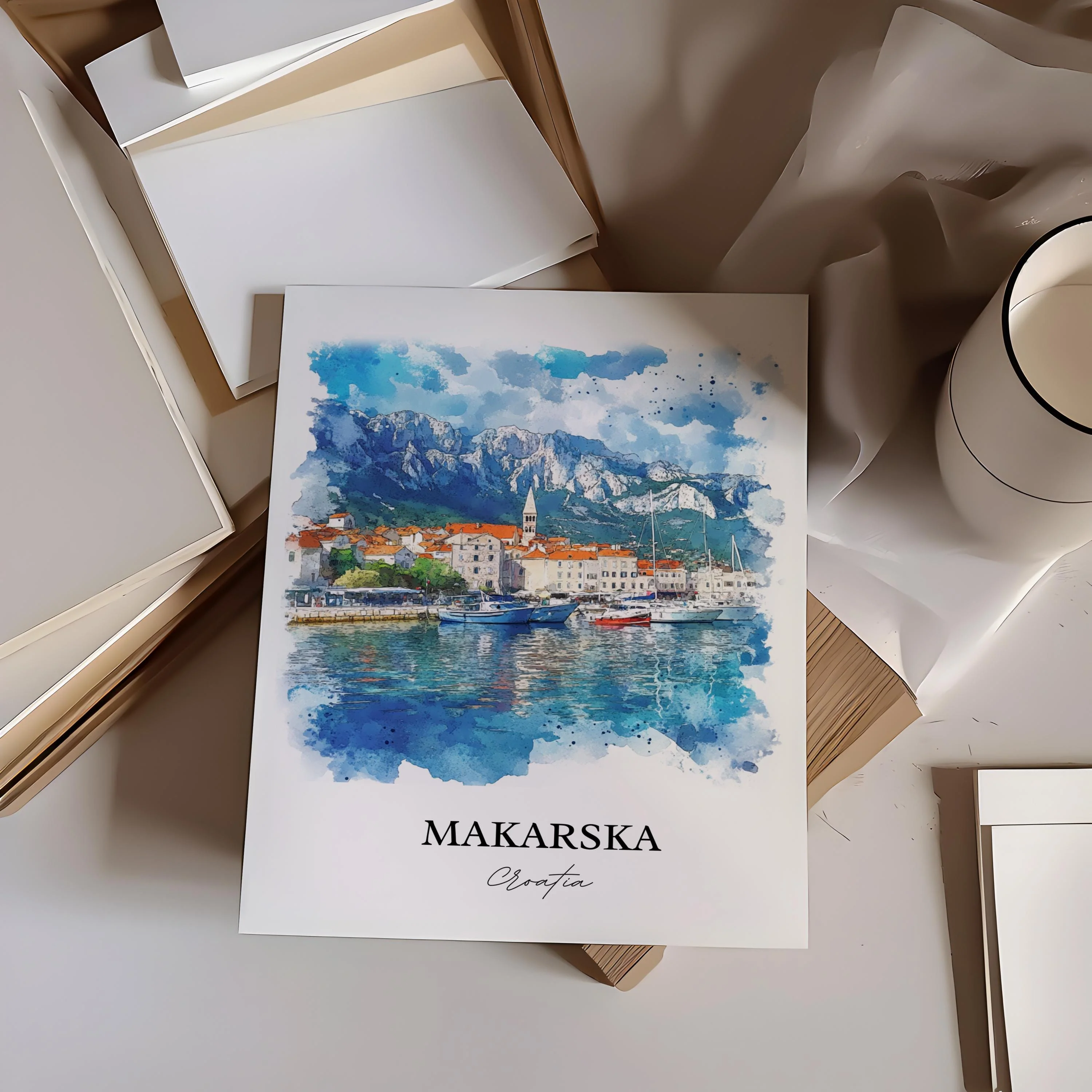 Makarska, Croatia – Watercolor Art Print - Image 4