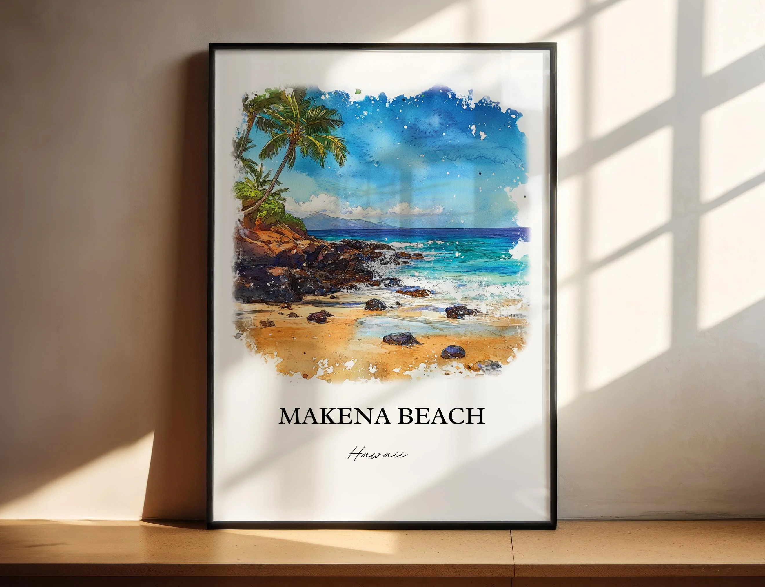 Makena Beach, Hawaii – Watercolor Art Print