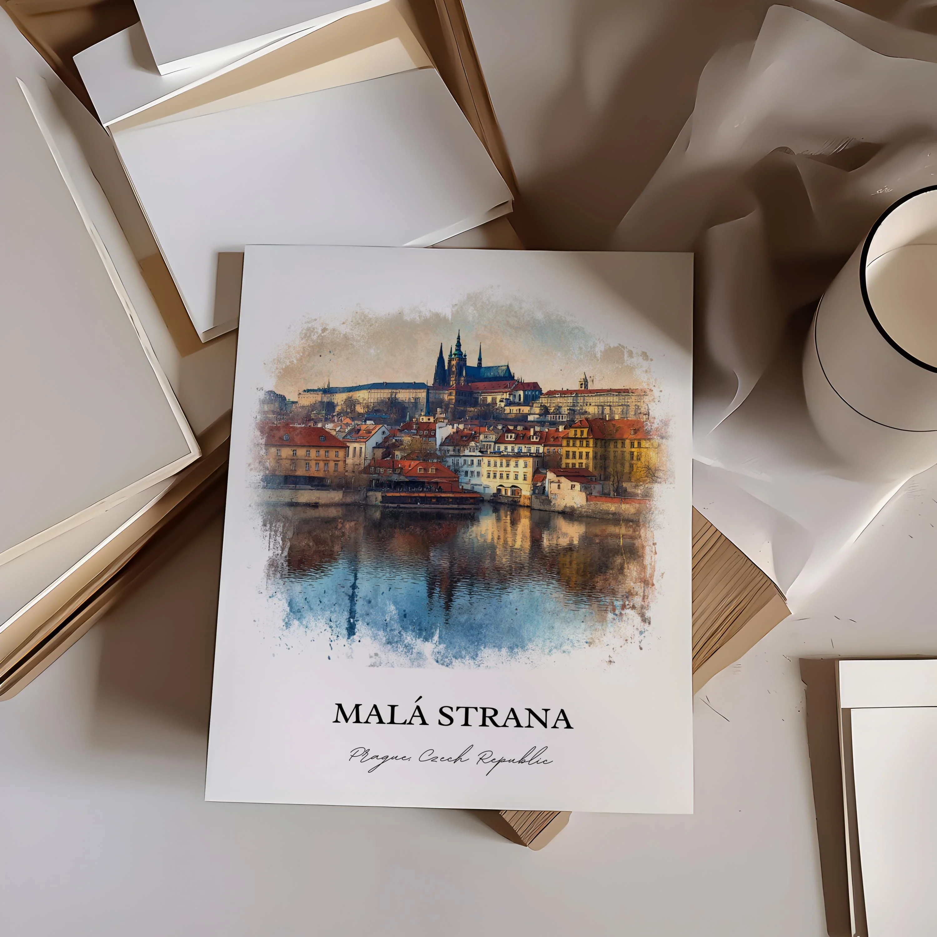 Malá Strana, Czech Republic – Watercolor Art Print - Image 3