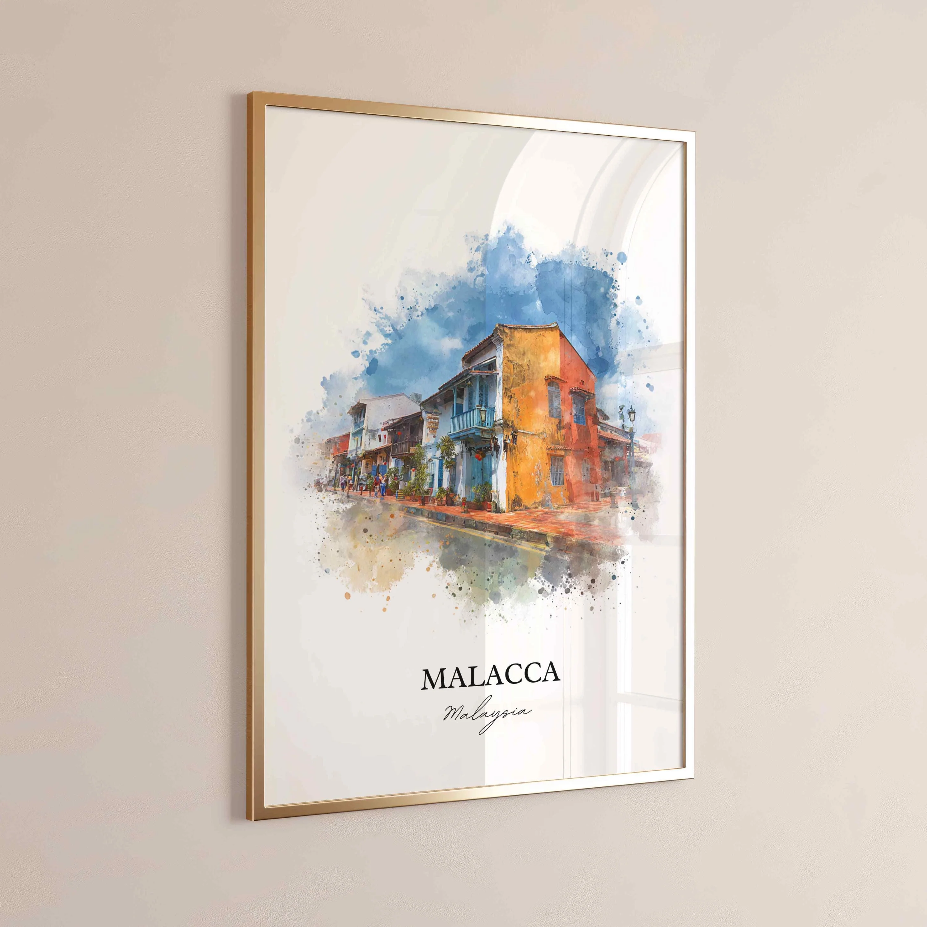 Malacca, Malaysia – Watercolor Art Print - Image 6
