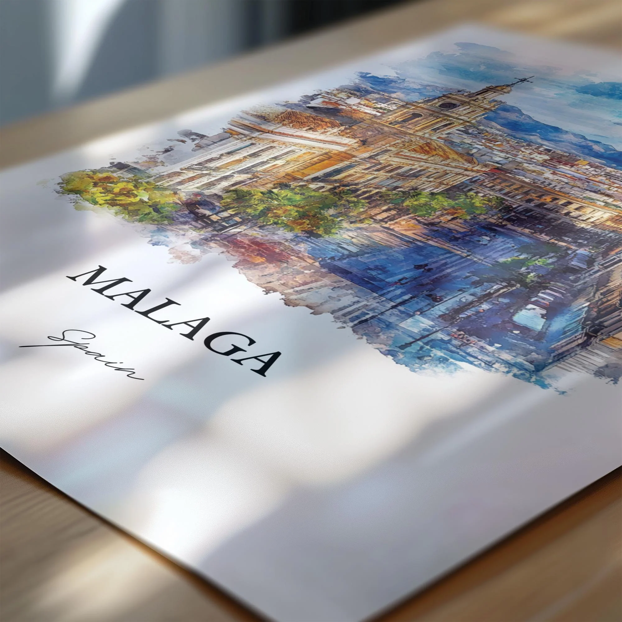 Malaga, Spain – Watercolor Art Print - Image 2