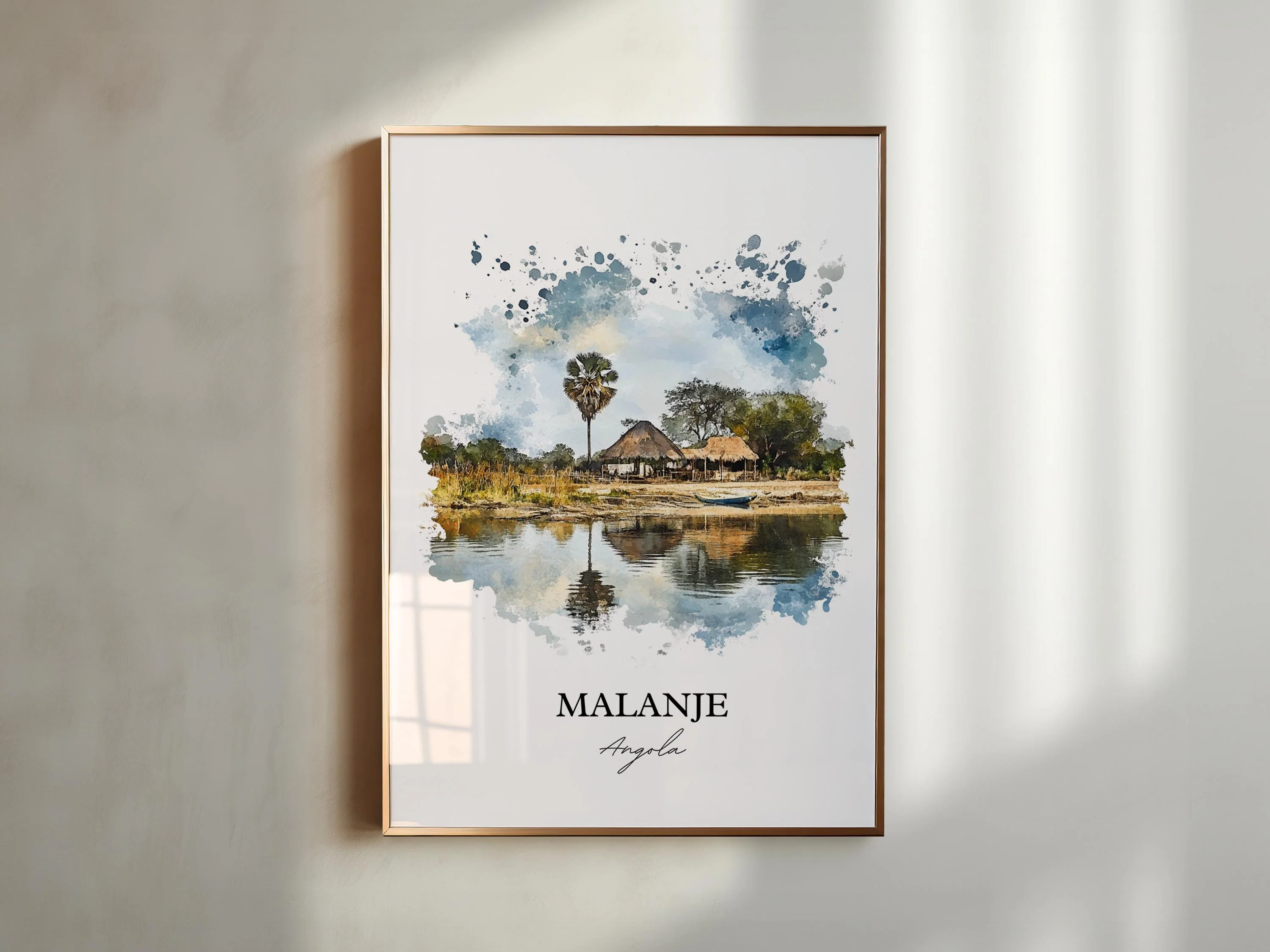Malanje, Angola – Watercolor Art Print - Image 3