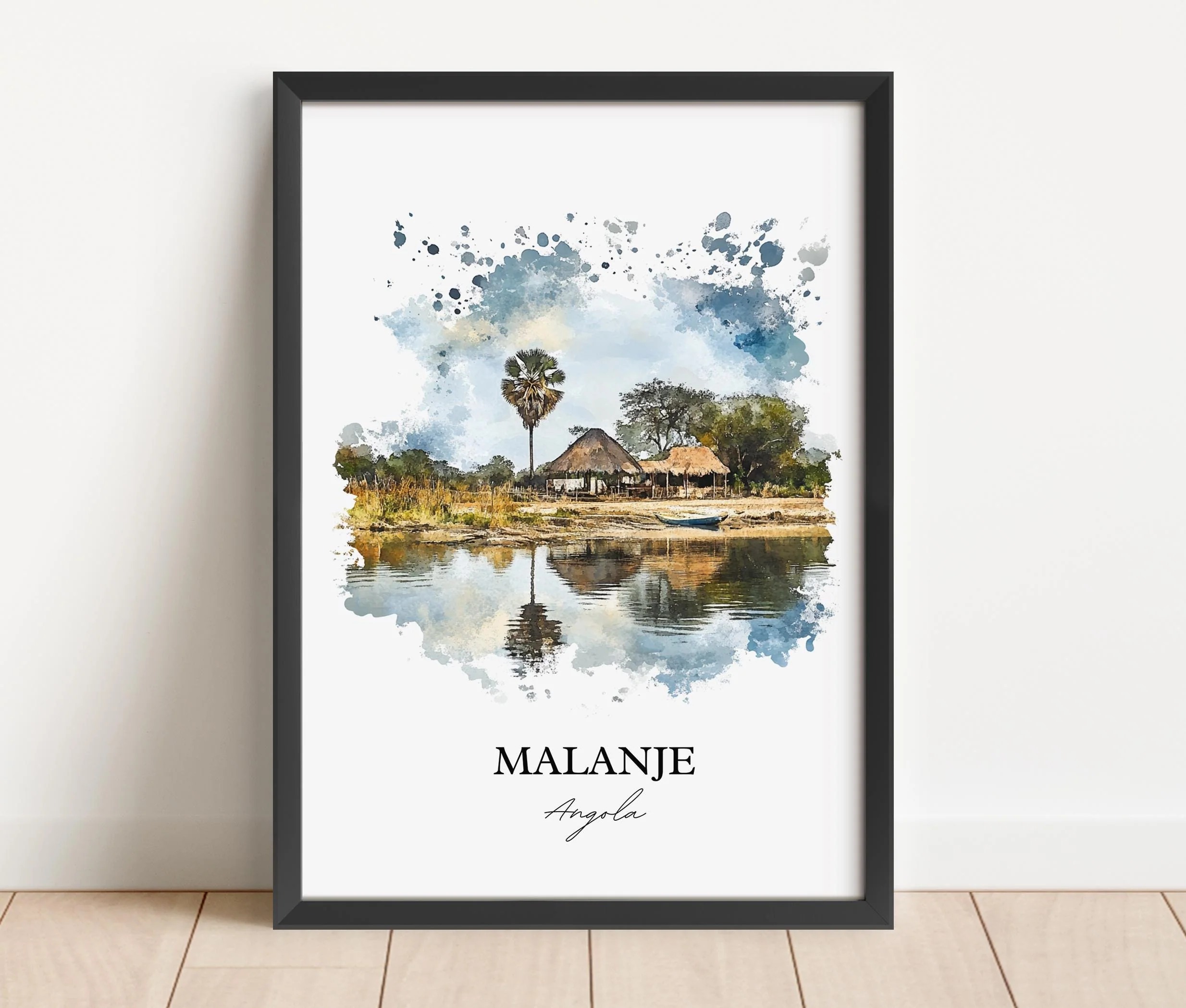 Malanje, Angola – Watercolor Art Print - Image 4