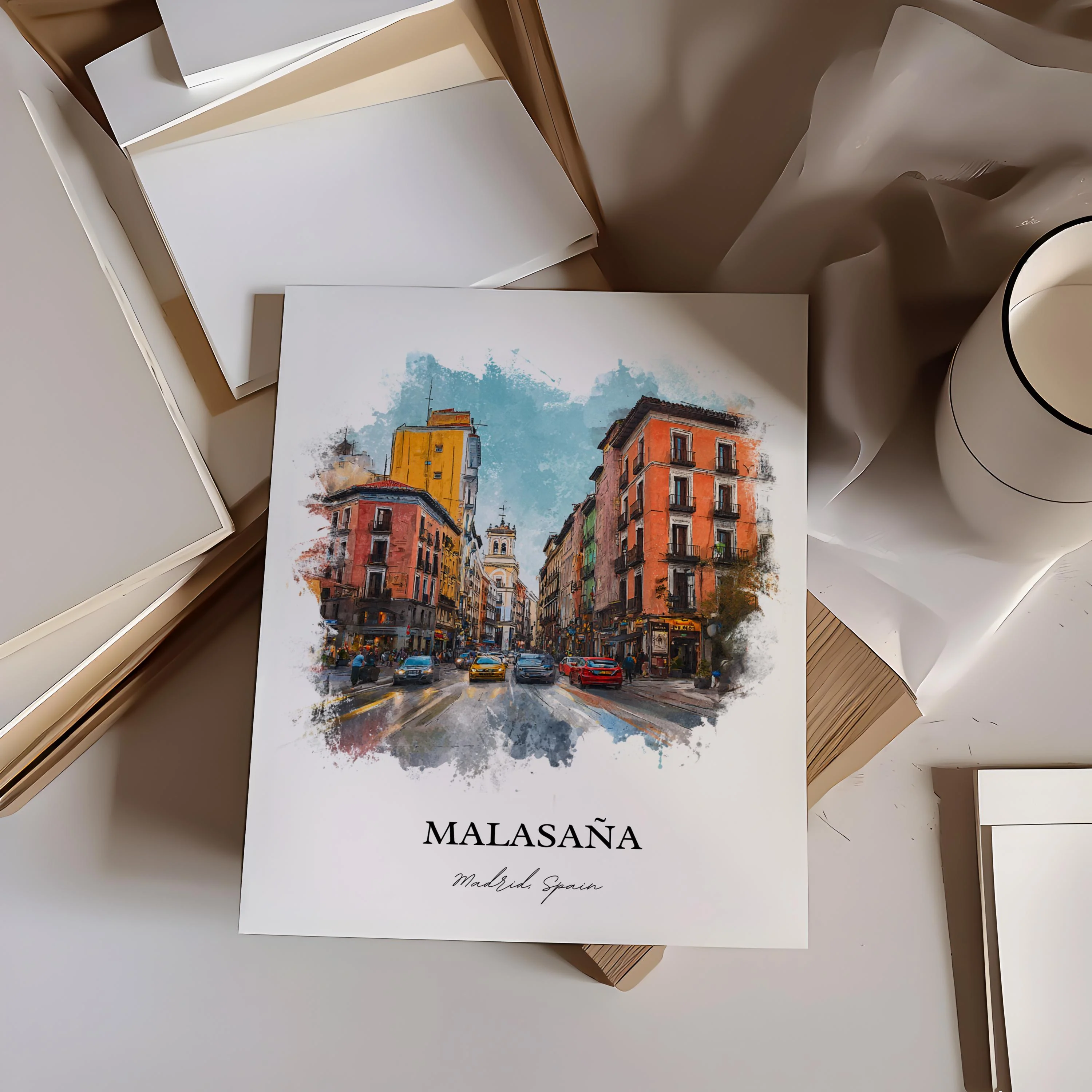 Malasaña, Spain – Watercolor Art Print - Image 8