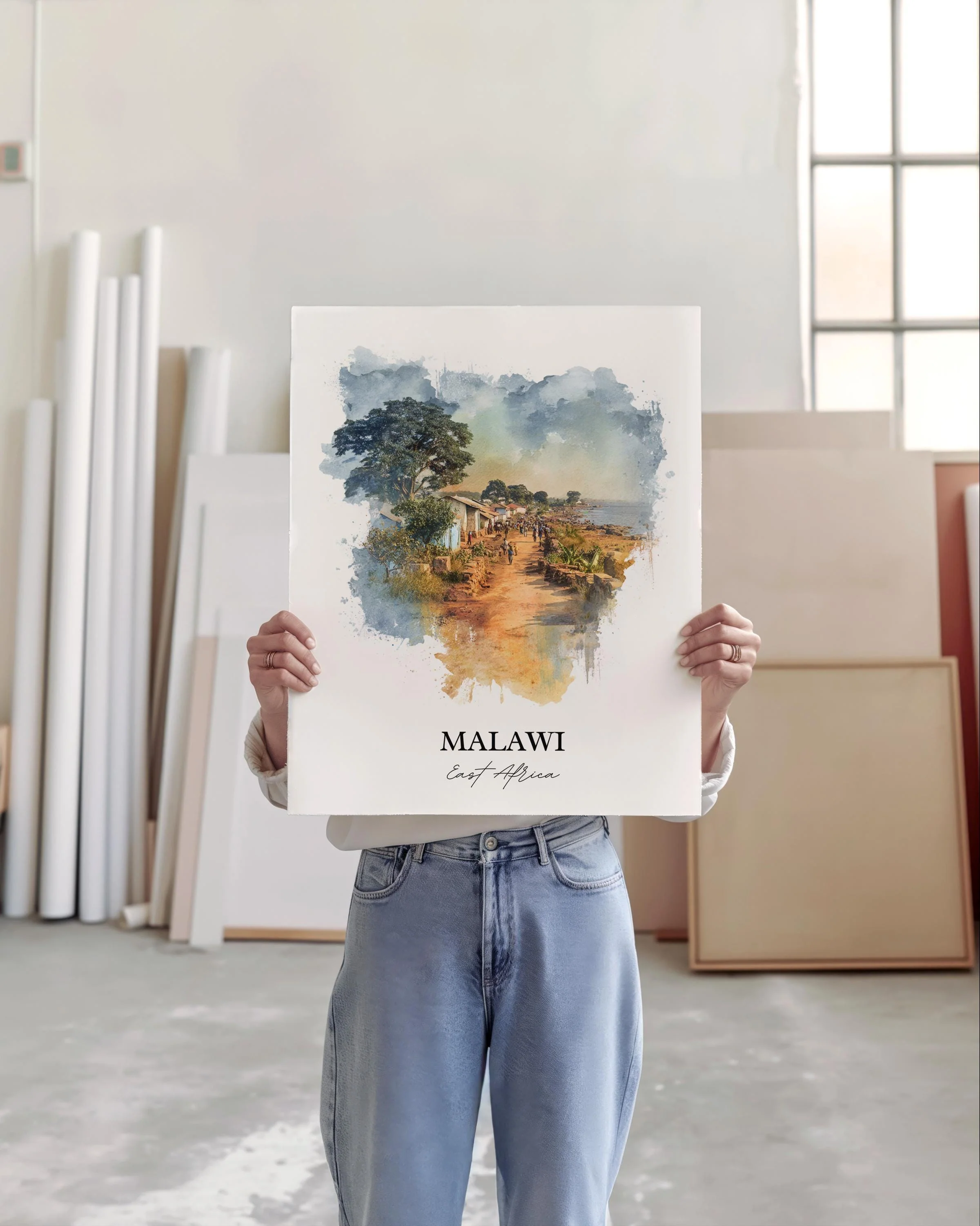 Malawi, East Africa – Watercolor Art Print - Image 5