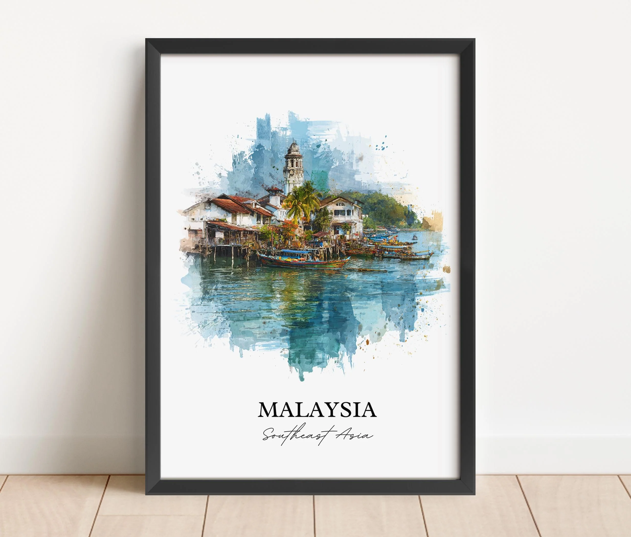 Malaysia, Malaysia – Watercolor Art Print - Image 4