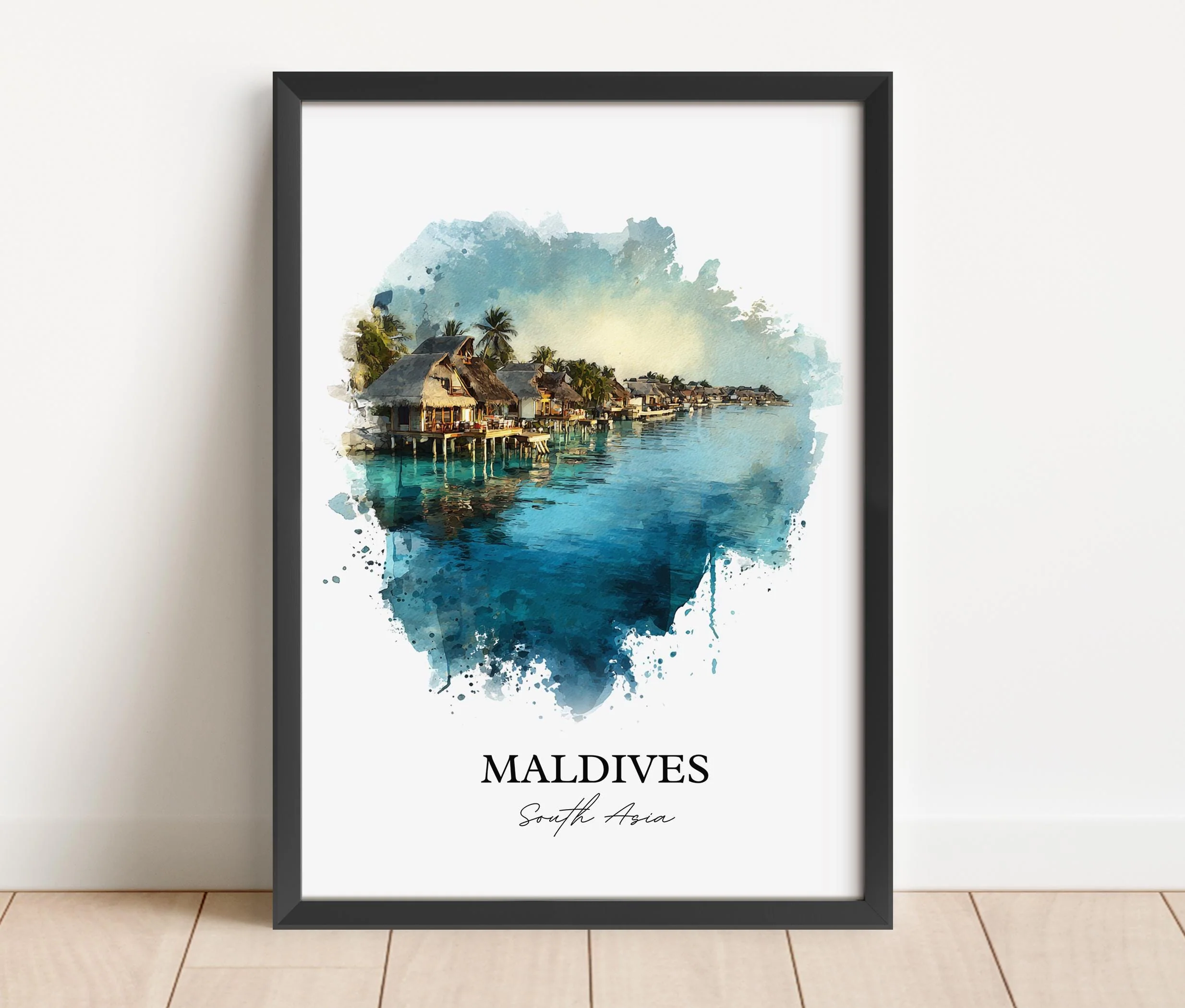 Maldives, Maldives – Watercolor Art Print - Image 4