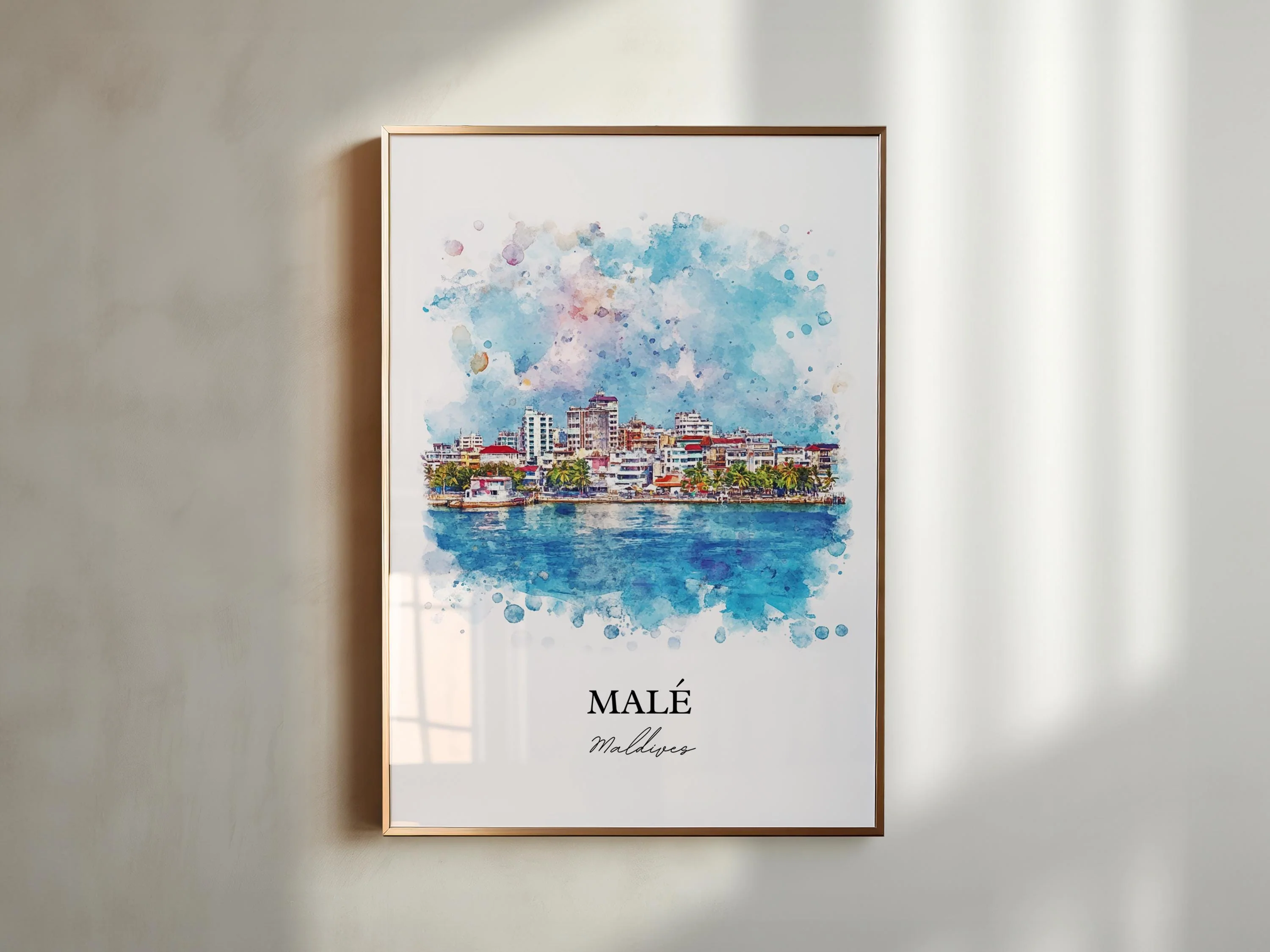 Malé, Maldives – Watercolor Art Print - Image 6