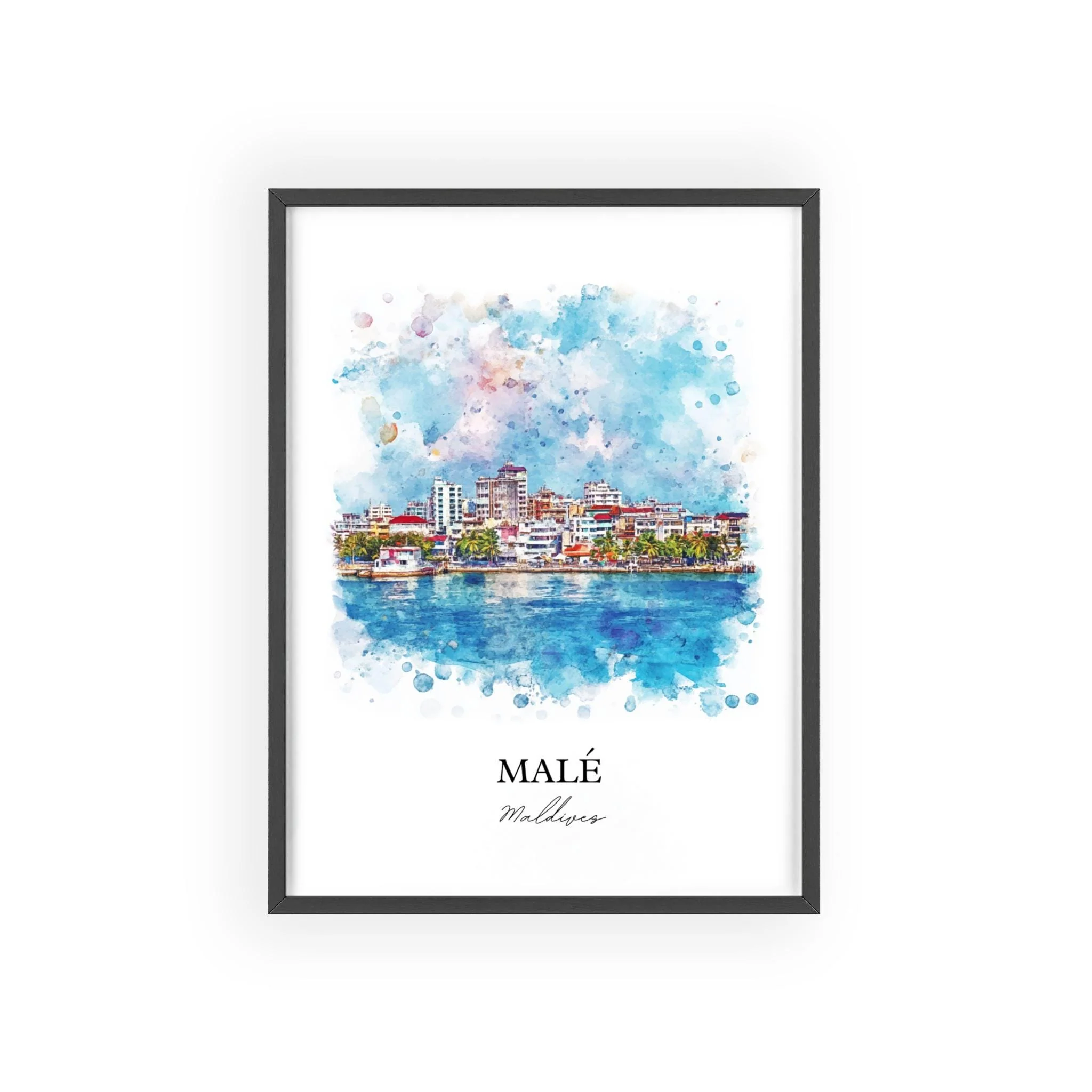 Malé, Maldives – Watercolor Art Print - Image 7