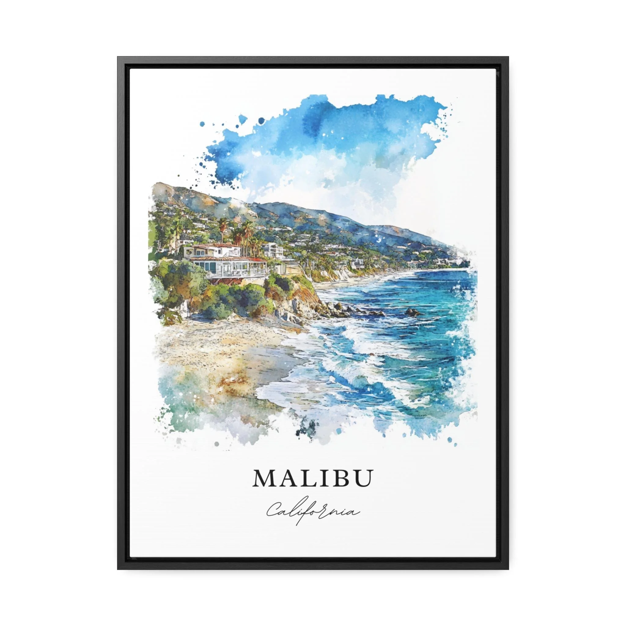 Malibu, California, California – Watercolor Art Print - Image 5