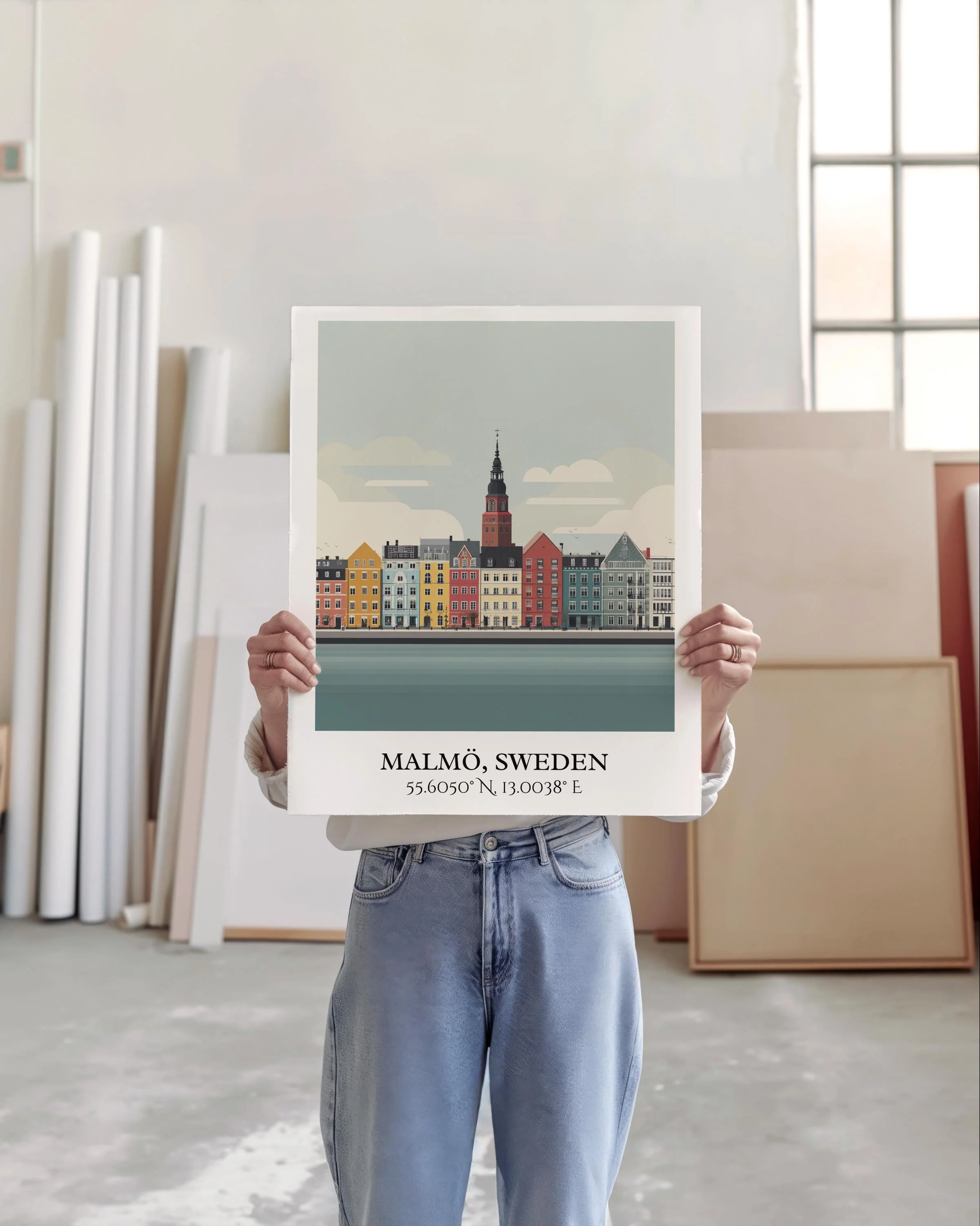 Malmo, Sweden – Watercolor Art Print - Image 3
