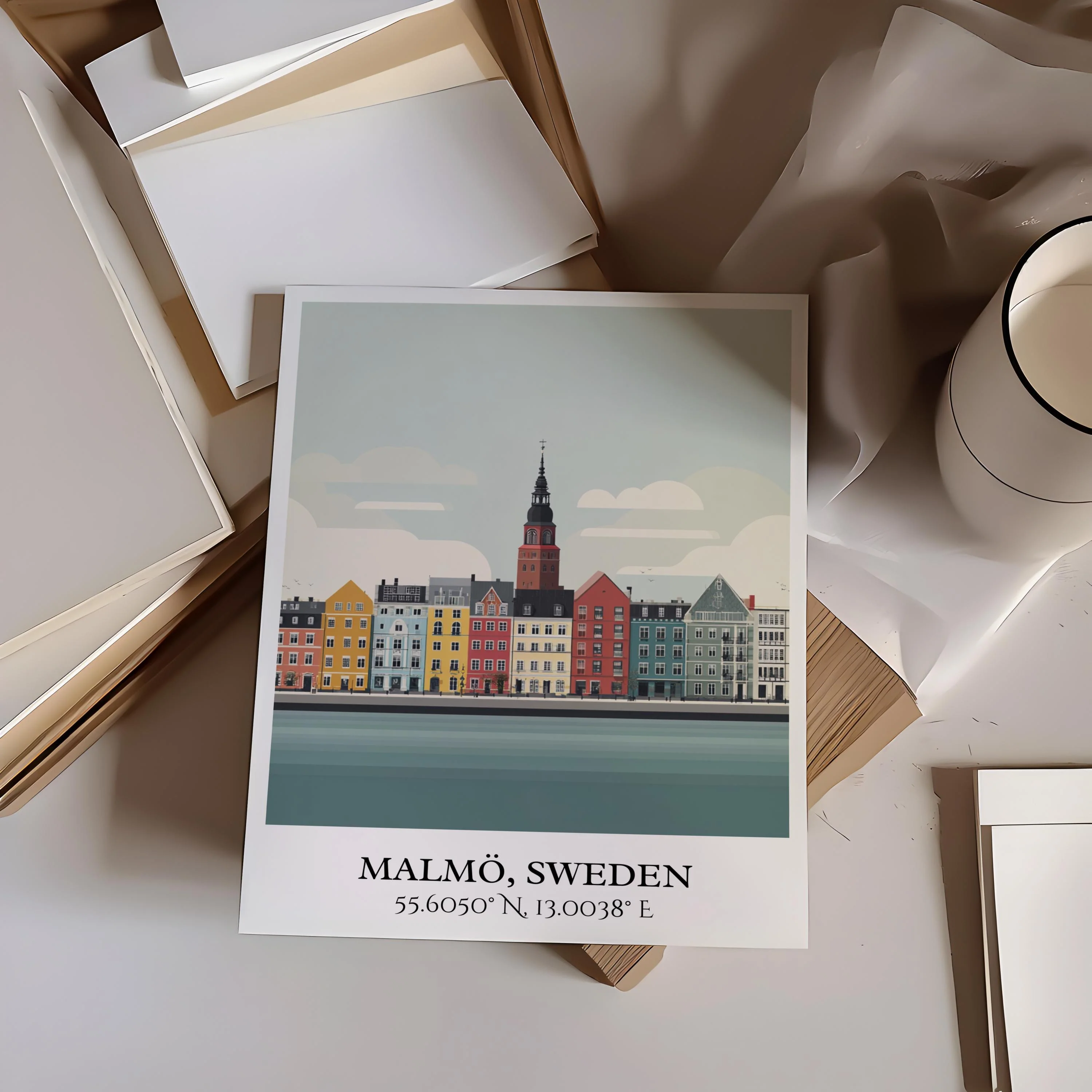 Malmo, Sweden – Watercolor Art Print - Image 4