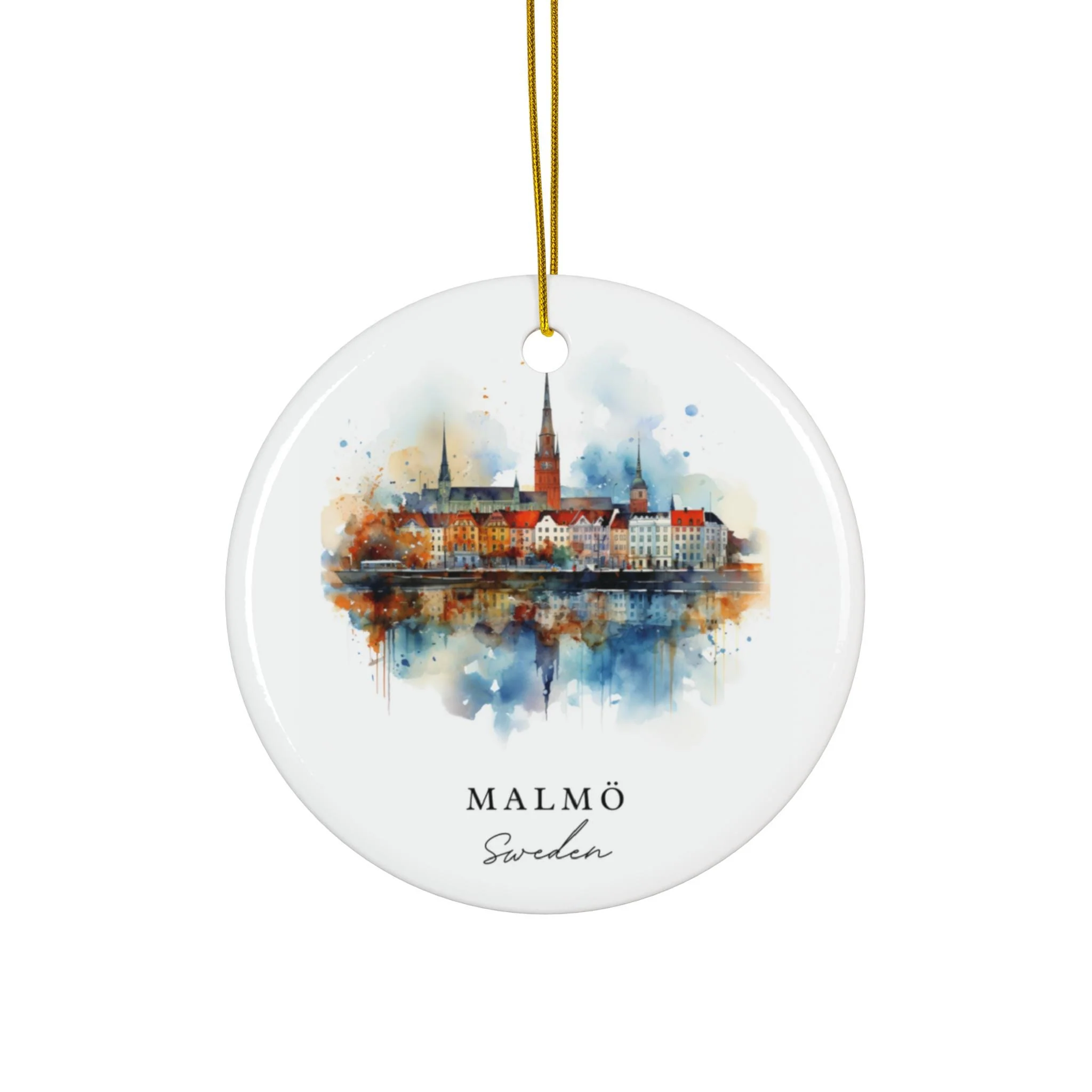 Malmo Sweden Ornament: Unique Malmo Souvenir, Malmo Xmas Decor, and Authentic Malmo Sweden Christmas Gift