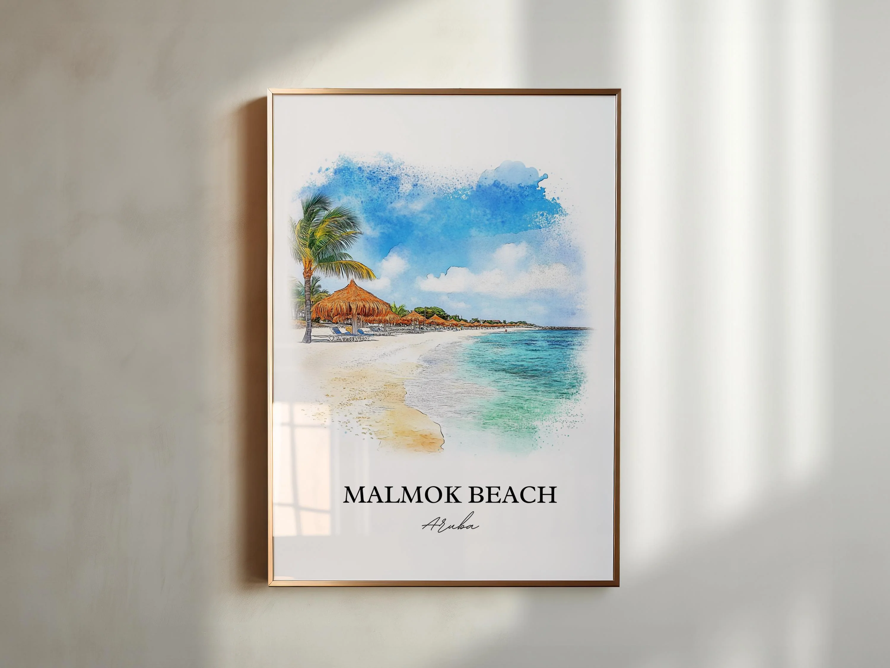 Malmok Beach, Aruba – Watercolor Art Print - Image 4