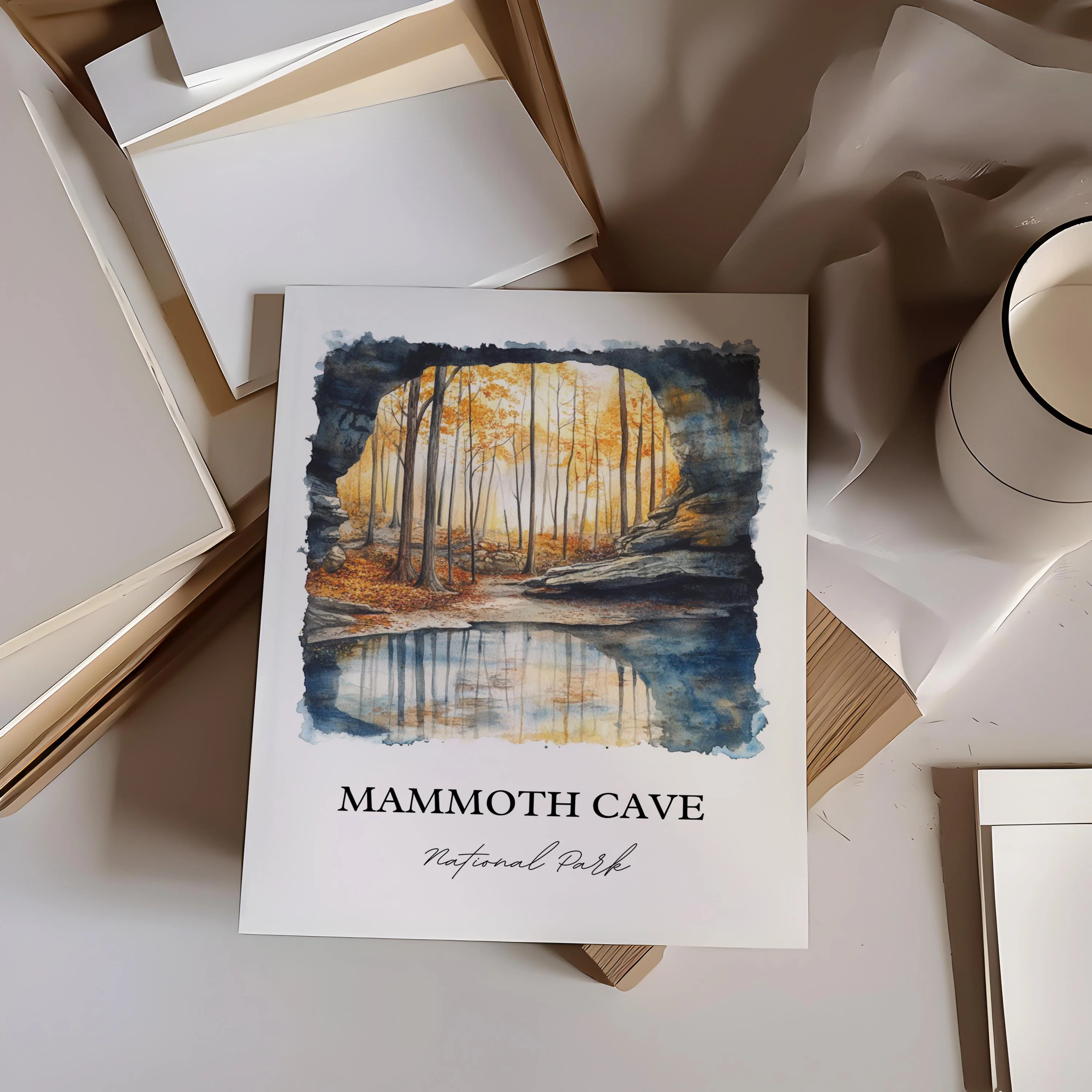 Mammoth Cave, Kentucky, Kentucky – Watercolor Art Print - Image 6