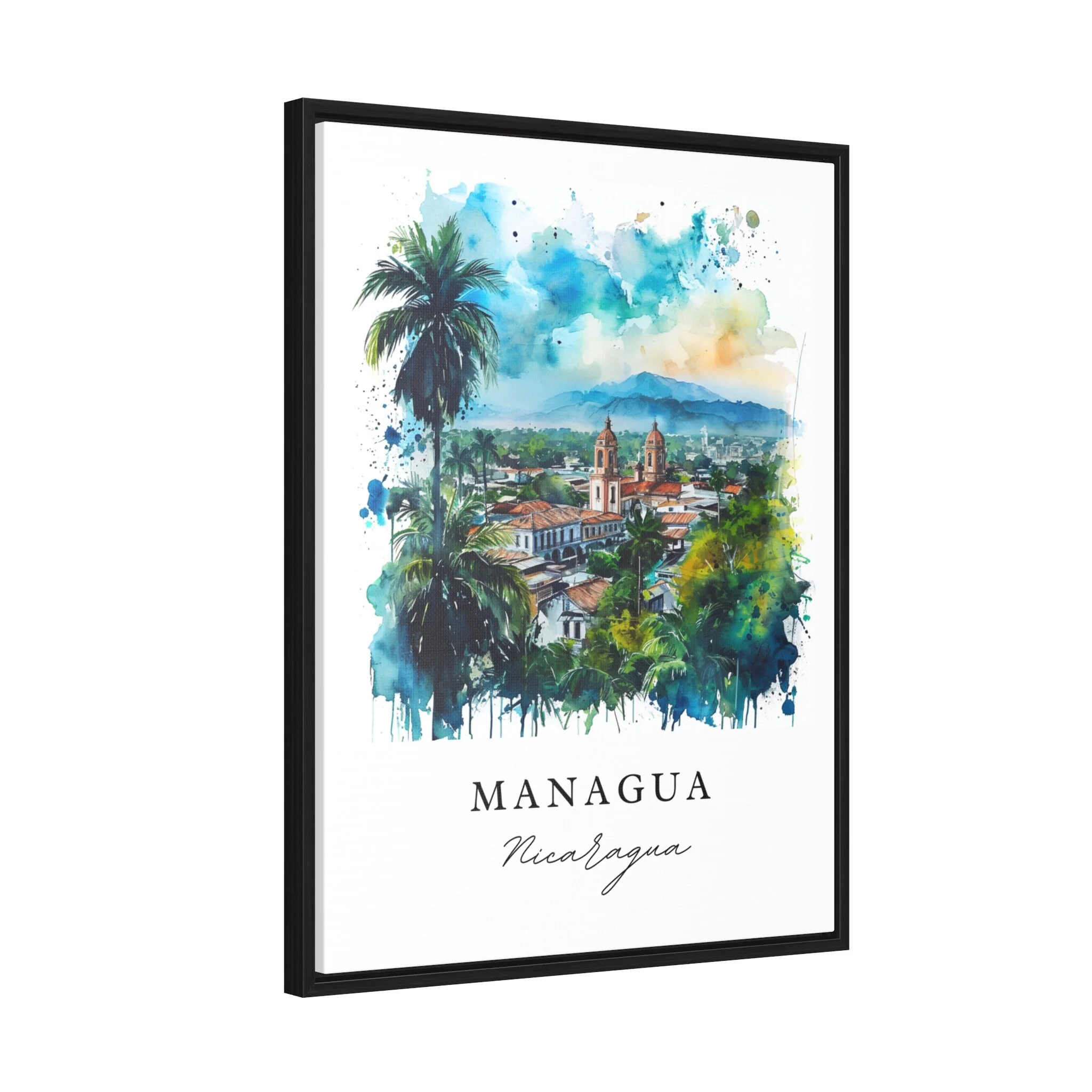 Managua, Nicaragua – Watercolor Art Print - Image 3