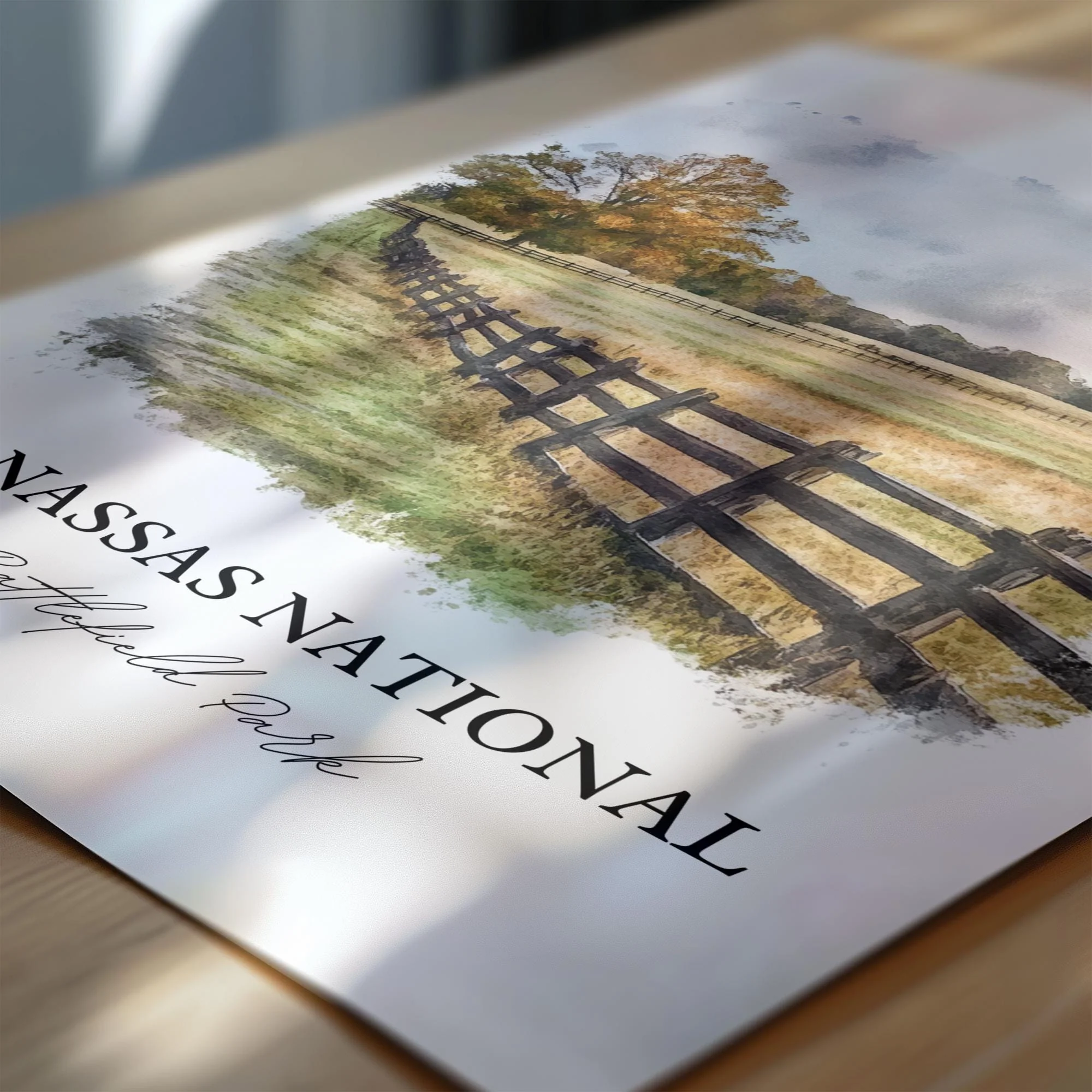 Manassas National Battlefield, USA – Watercolor Art Print - Image 2