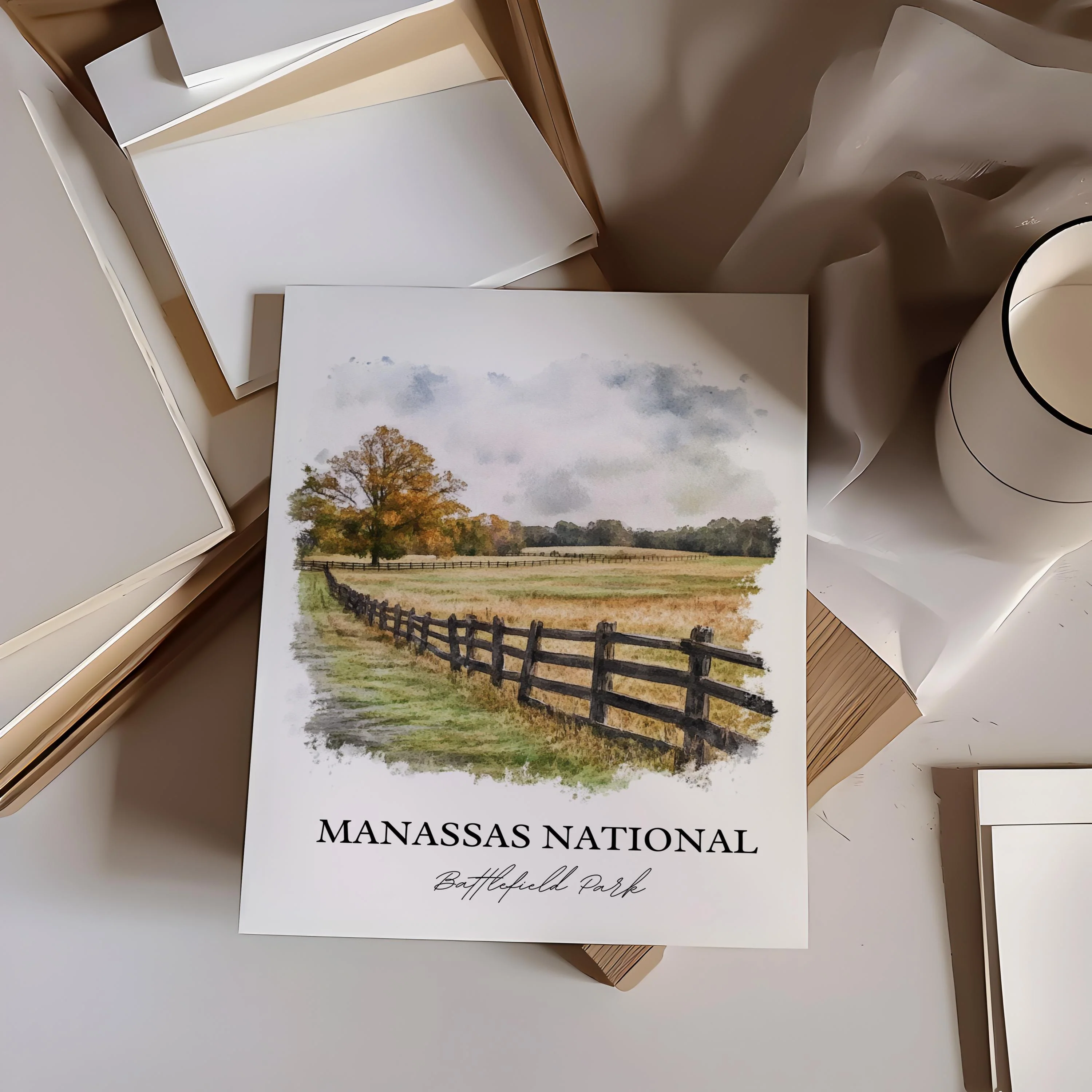 Manassas National Battlefield, USA – Watercolor Art Print - Image 6