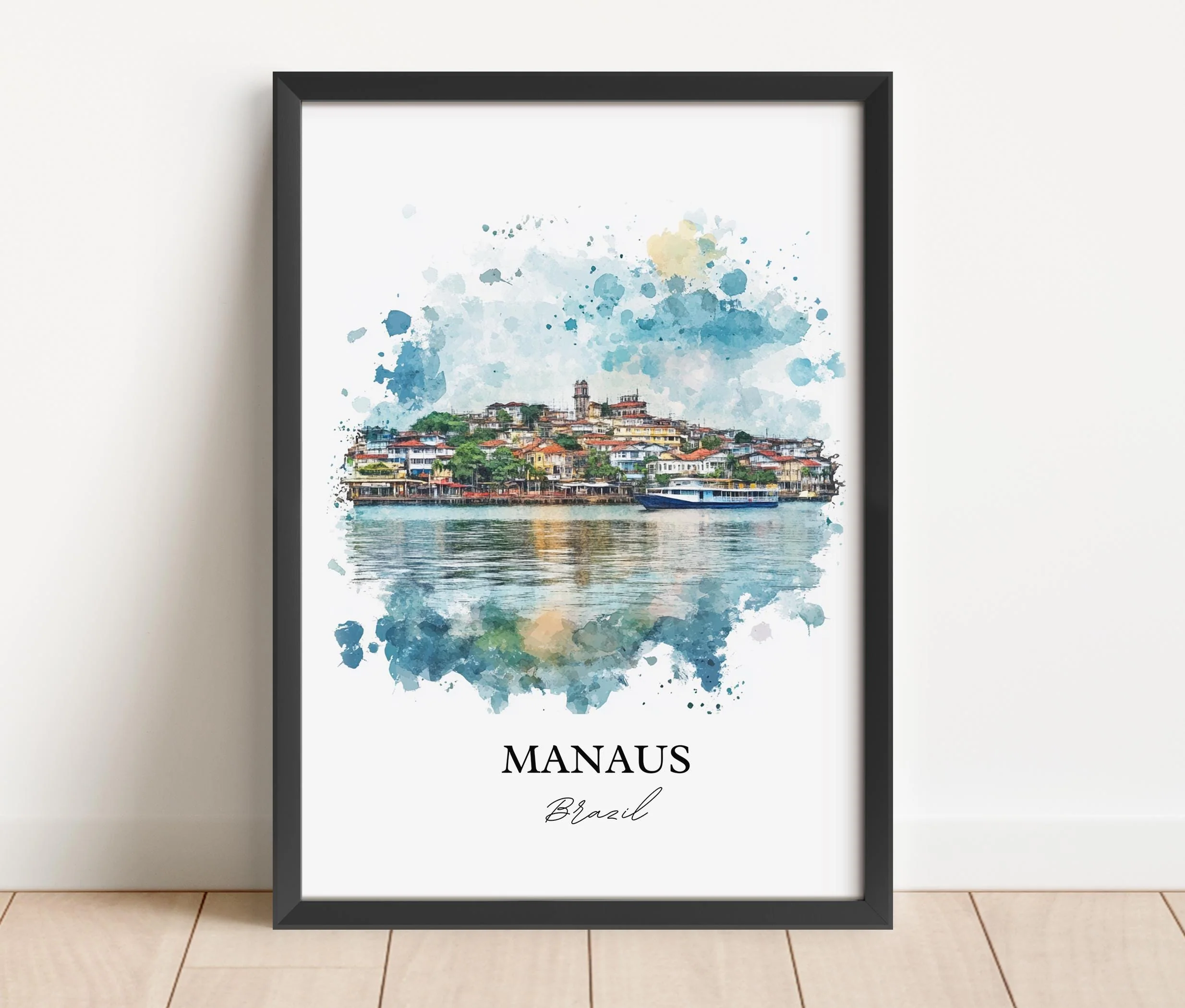 Manaus, Brazil – Watercolor Art Print - Image 4
