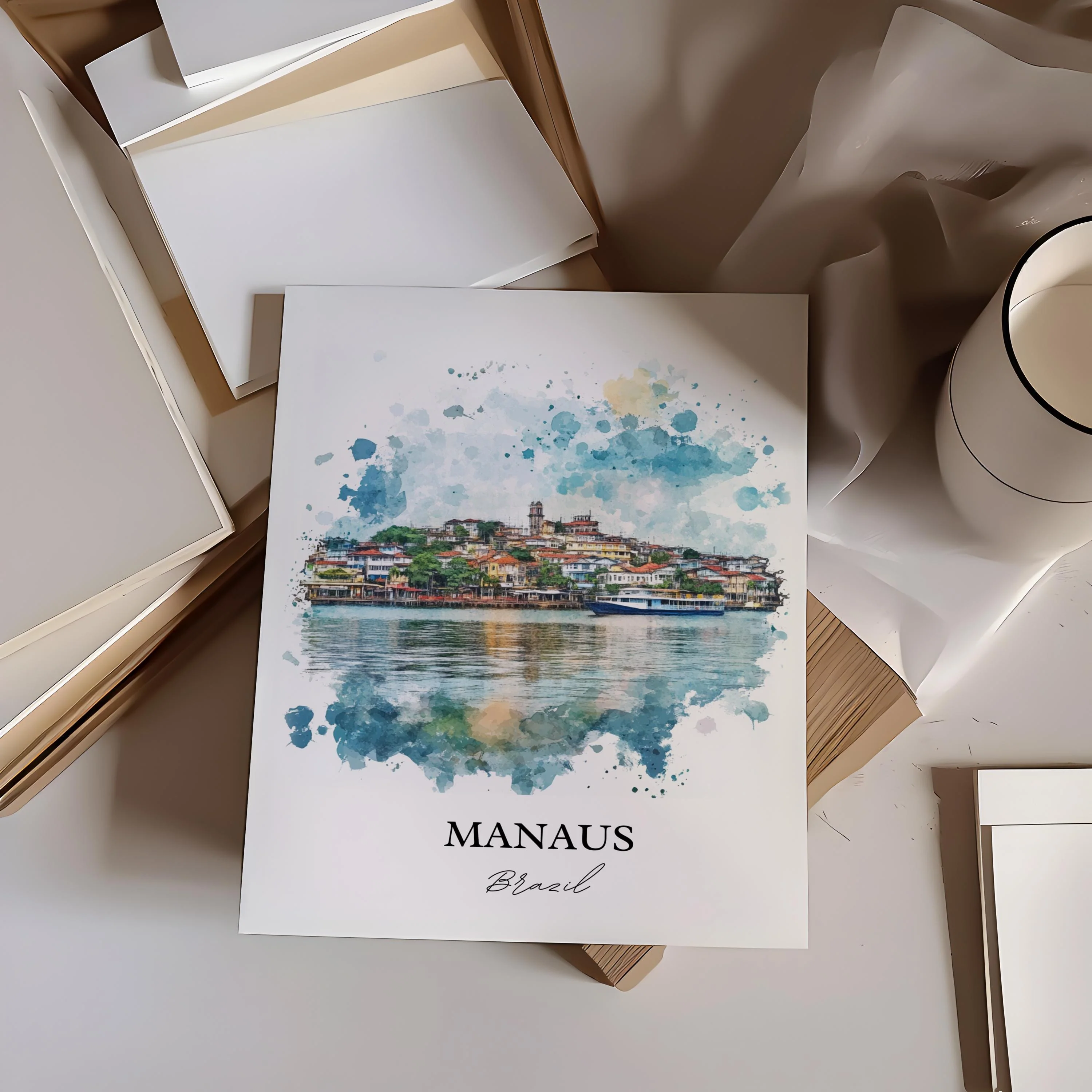 Manaus, Brazil – Watercolor Art Print - Image 5