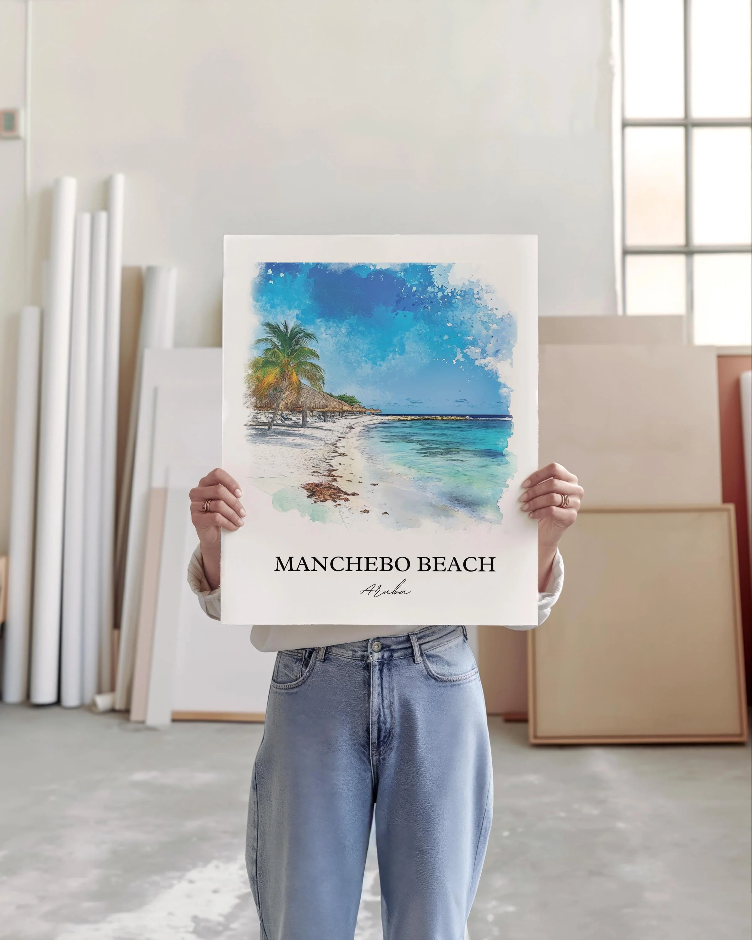 Manchebo Beach, Aruba – Watercolor Art Print - Image 3