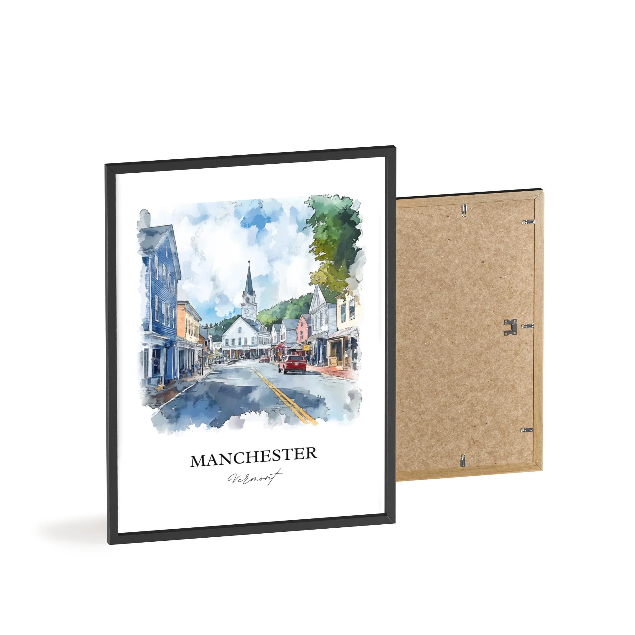 Manchester, Vermont, USA – Watercolor Art Print - Image 8
