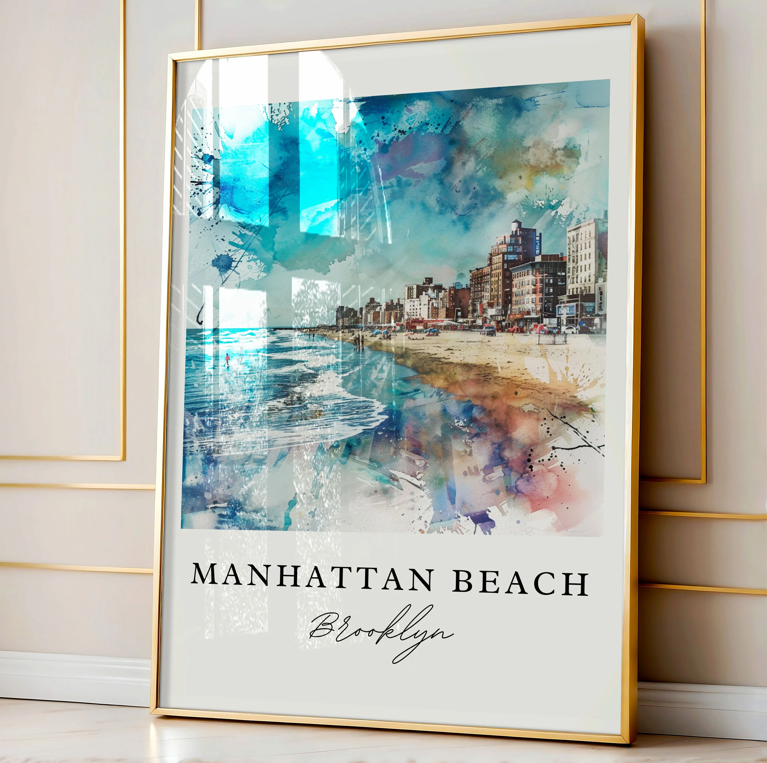 Manhattan Beach, USA – Watercolor Art Print - Image 4