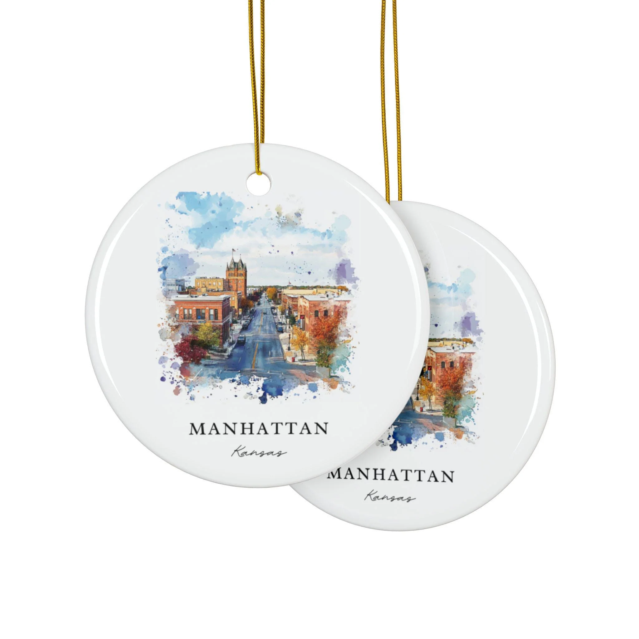 Manhattan Kansas Ornament: Manhattan KS Souvenir, Big Blue River Decor, and Authentic Kansas State Univ Xmas Gift - Image 2
