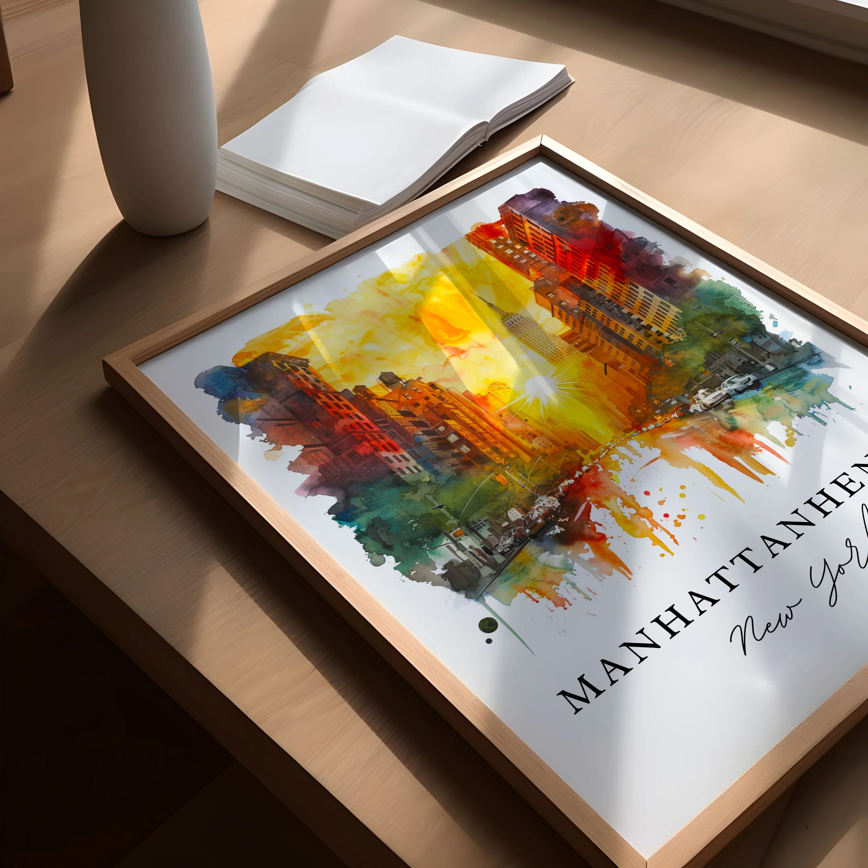 Manhattanhenge, New York – Watercolor Art Print - Image 3