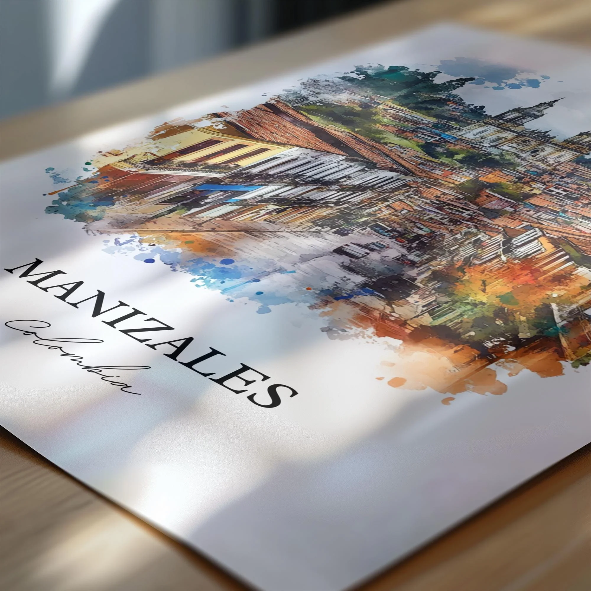 Manizales, Colombia – Watercolor Art Print - Image 2