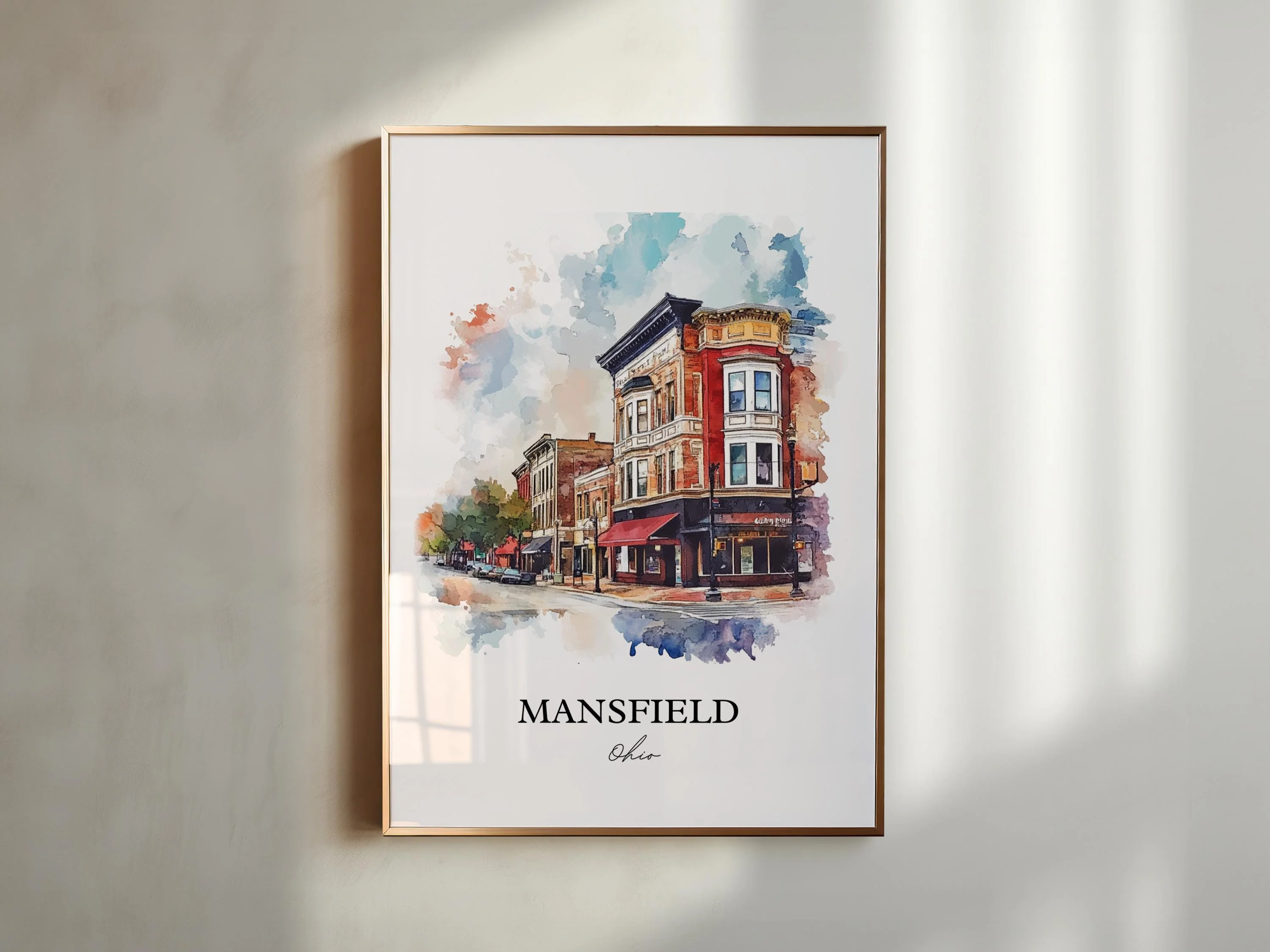 Mansfield, Ohio, USA – Watercolor Art Print - Image 3