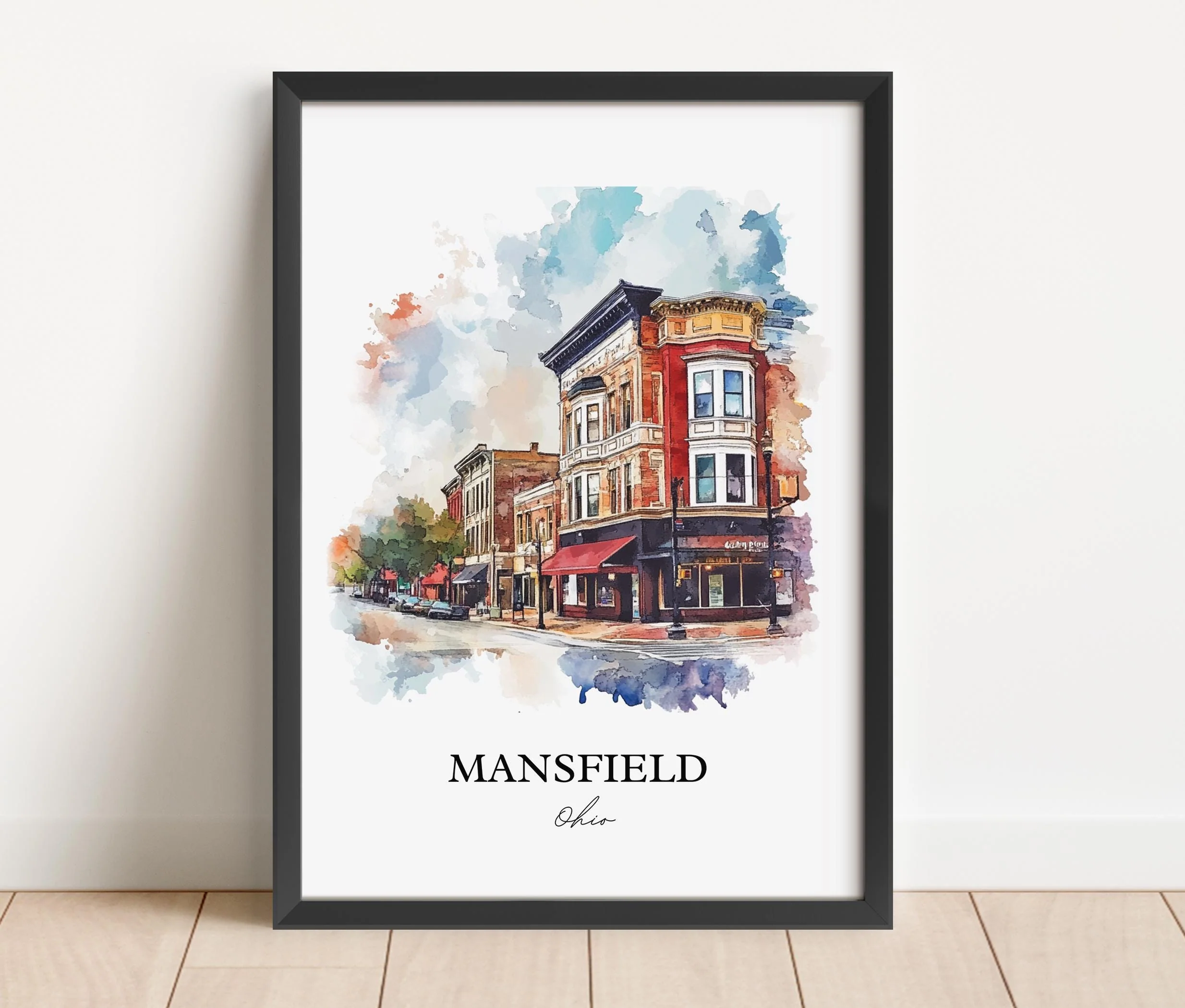 Mansfield, Ohio, USA – Watercolor Art Print - Image 4