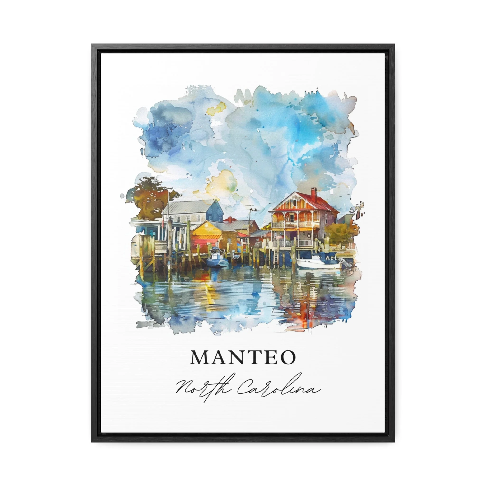 Manteo, North Carolina Watercolor Art Print - Image 5