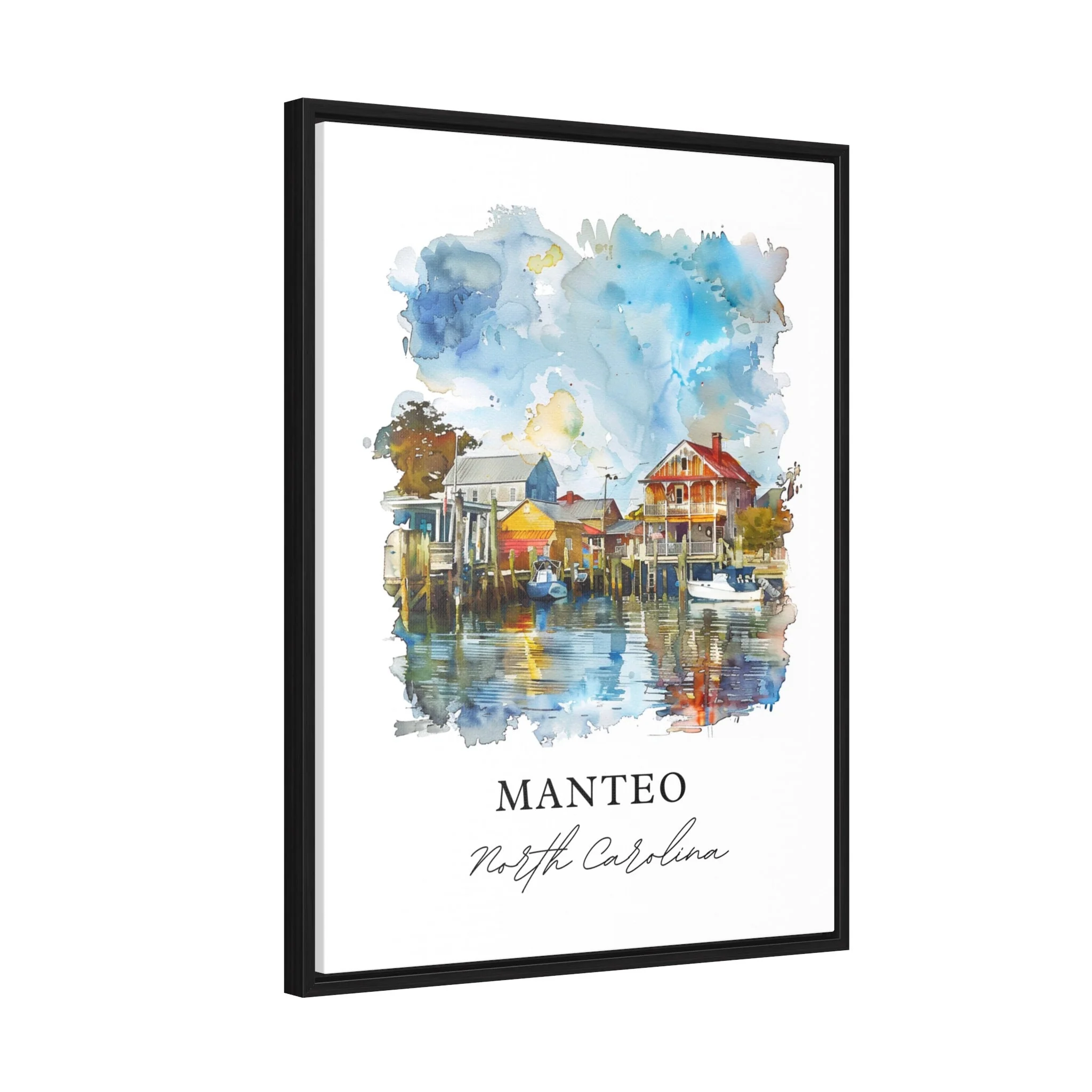 Manteo, North Carolina Watercolor Art Print - Image 6