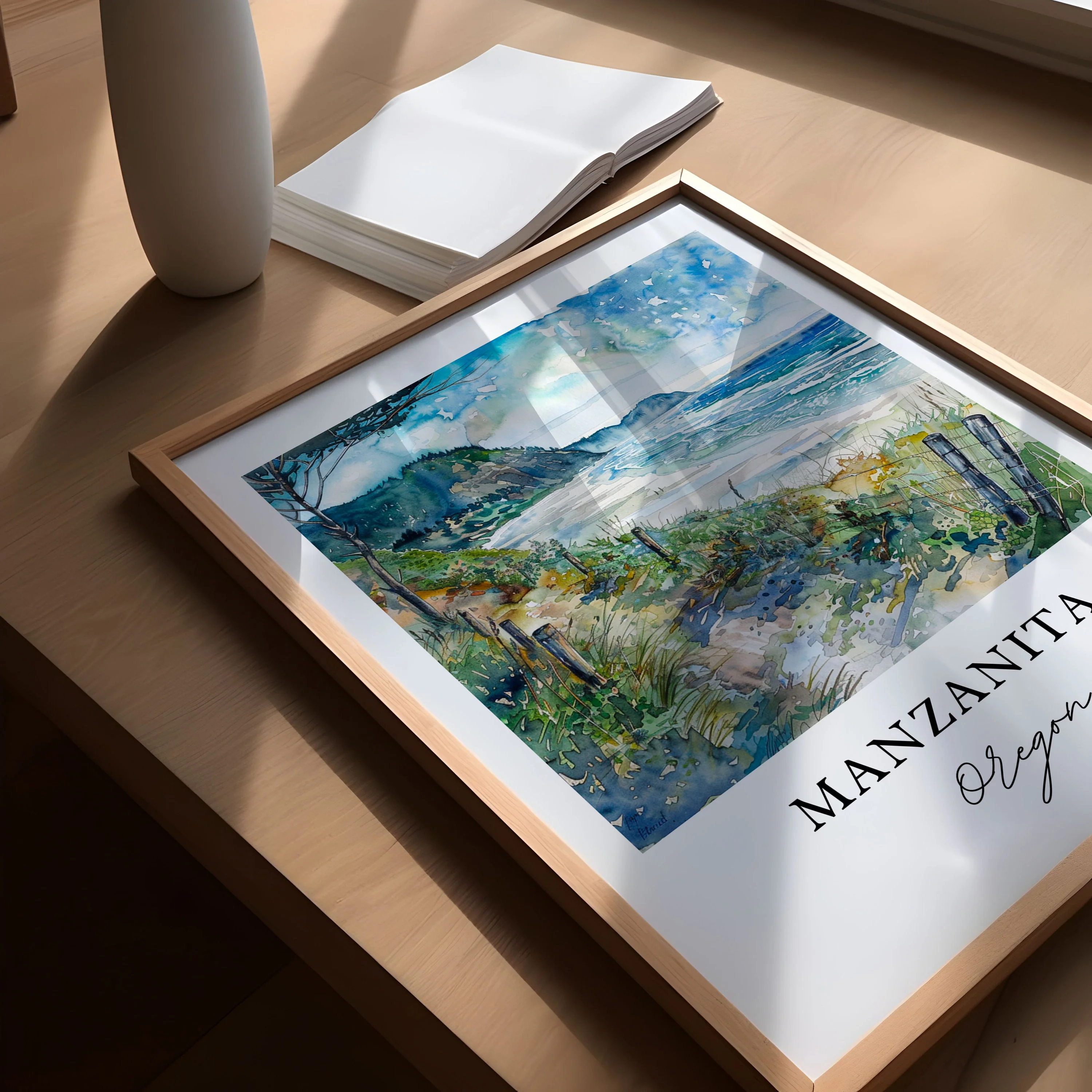 Manzanita, Oregon - Watercolor Art Print - Image 2