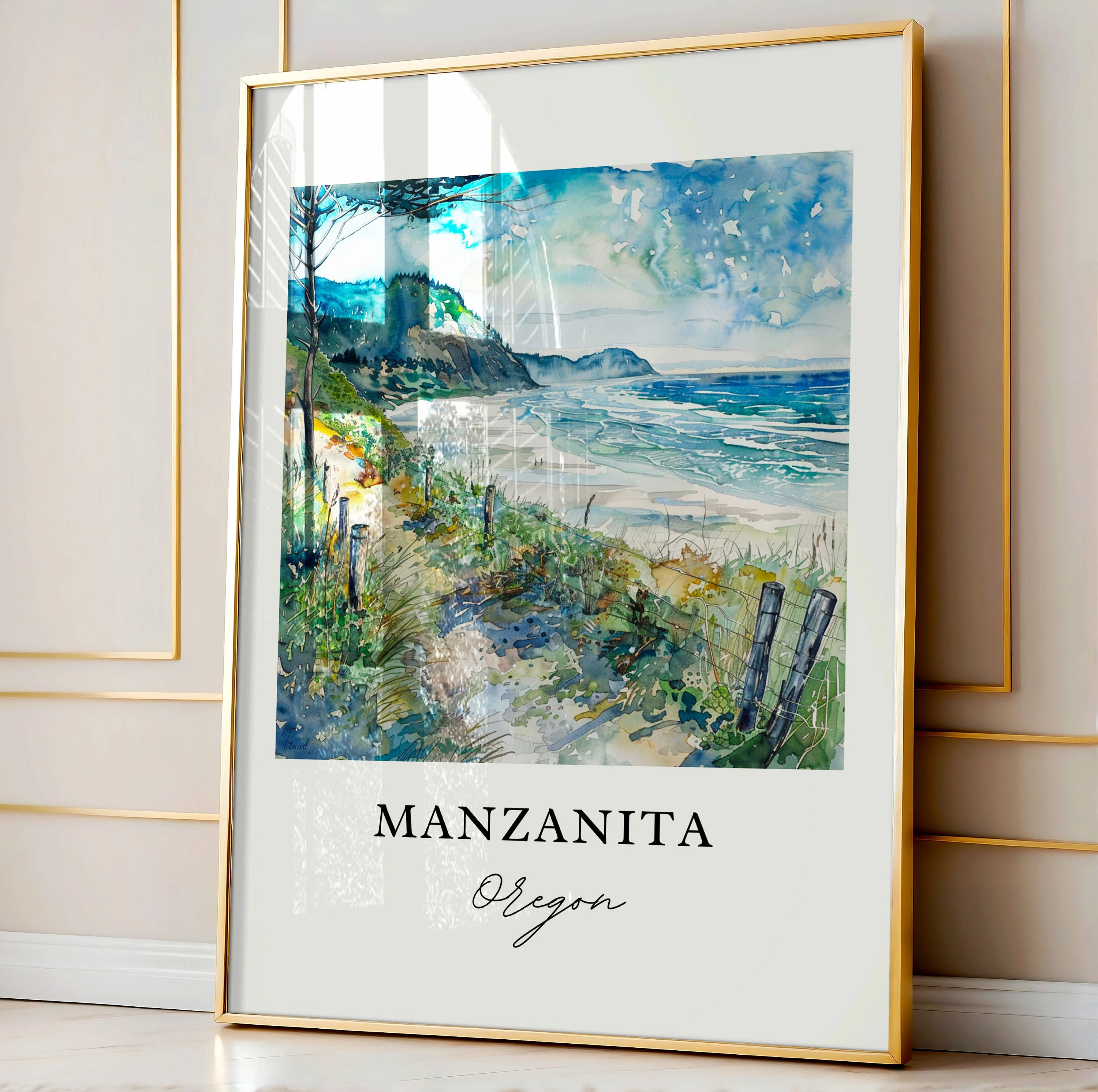 Manzanita, Oregon - Watercolor Art Print - Image 4