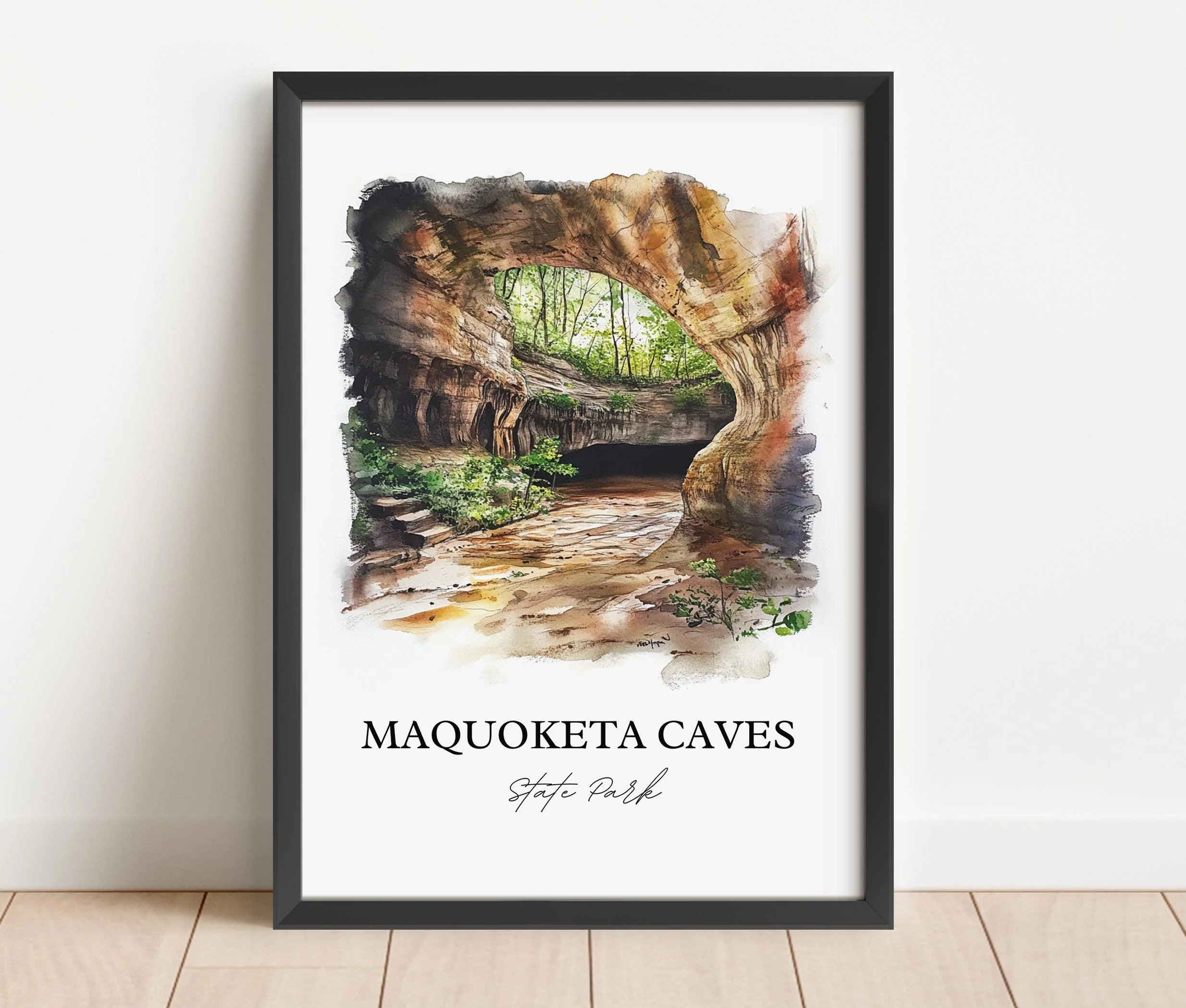 Maquoketa Caves, Iowa – Watercolor Art Print