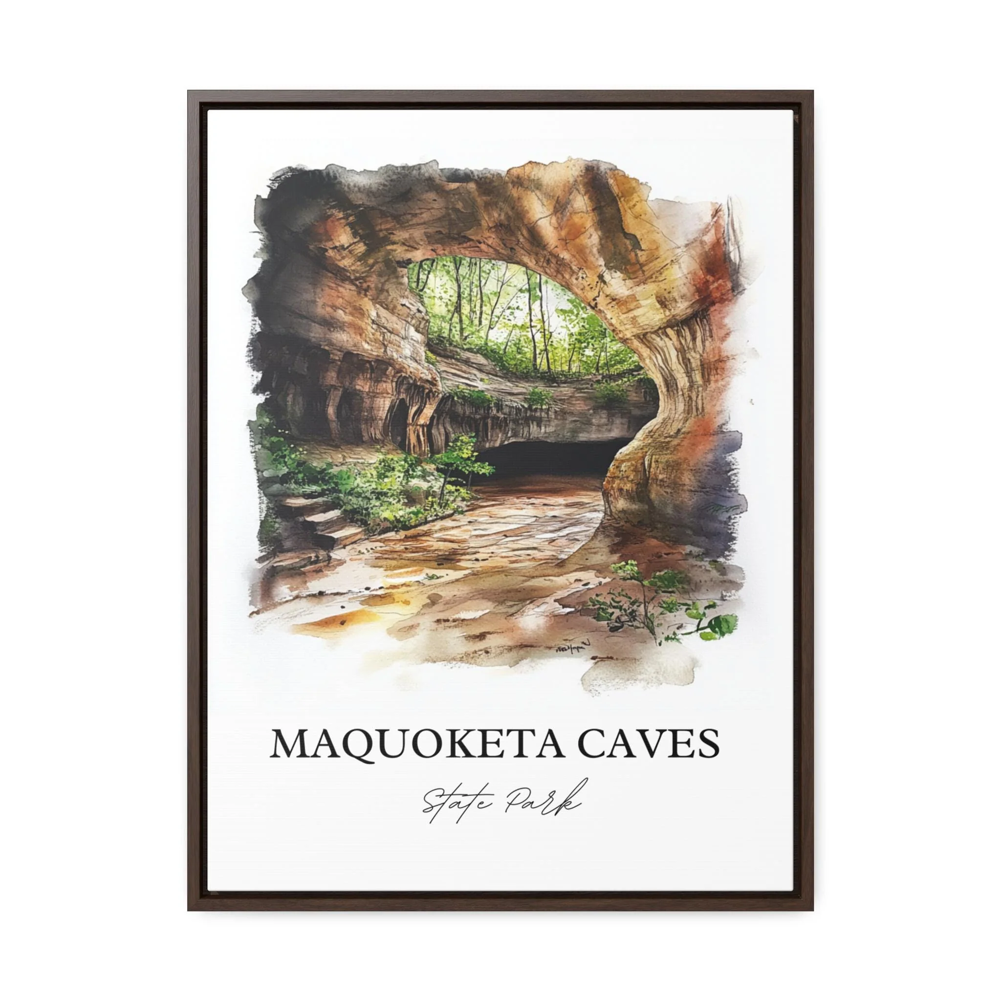 Maquoketa Caves, Iowa – Watercolor Art Print - Image 7