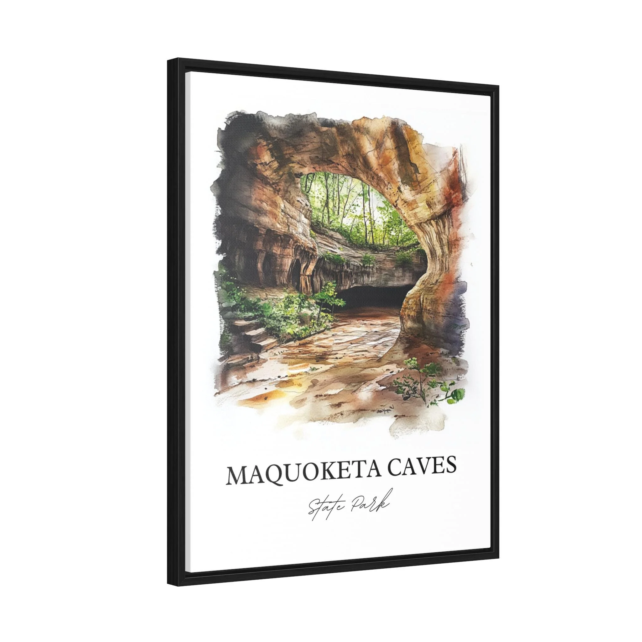 Maquoketa Caves, Iowa – Watercolor Art Print - Image 8