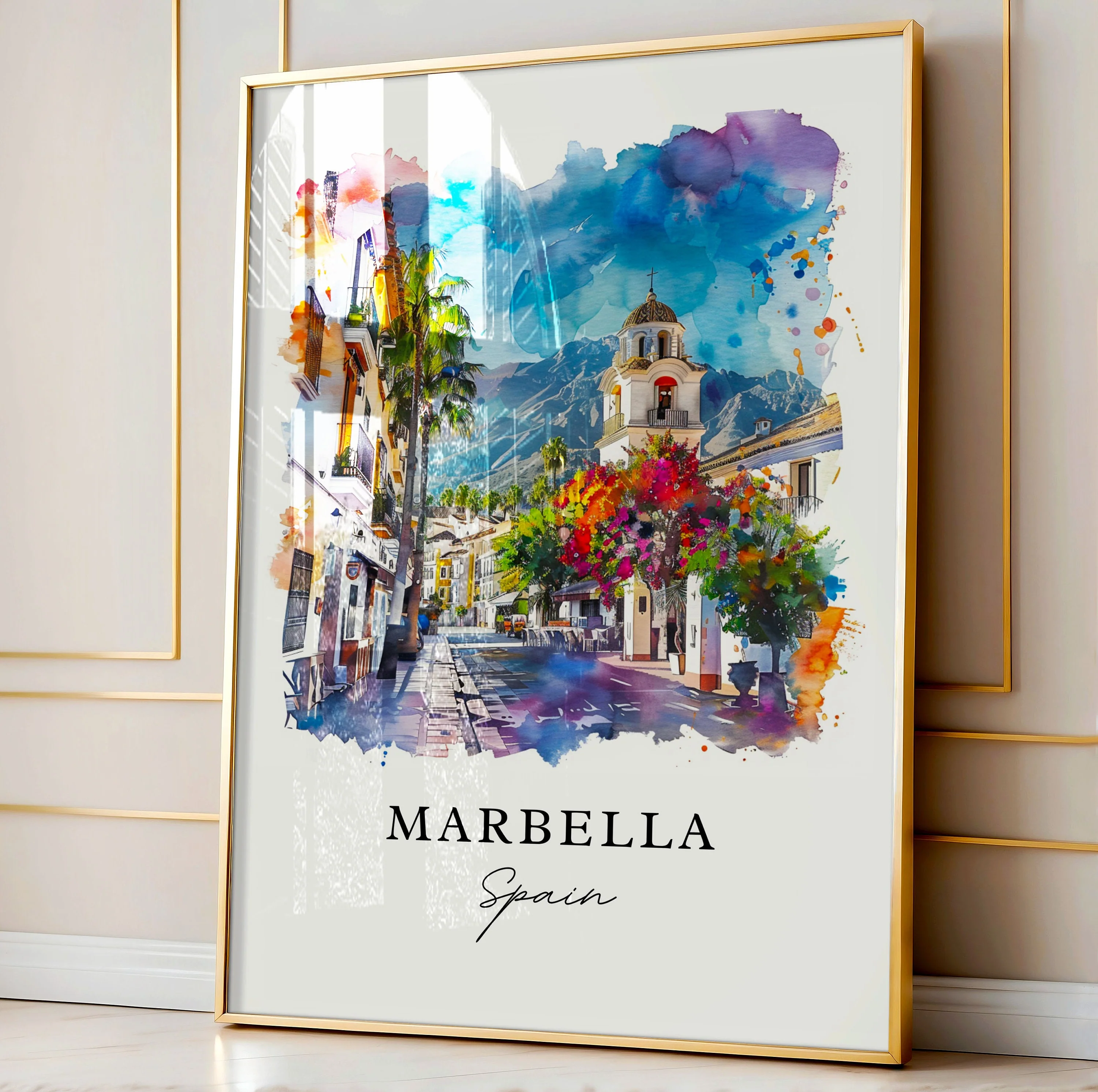 Marbella, Spain – Watercolor Art Print - Image 4