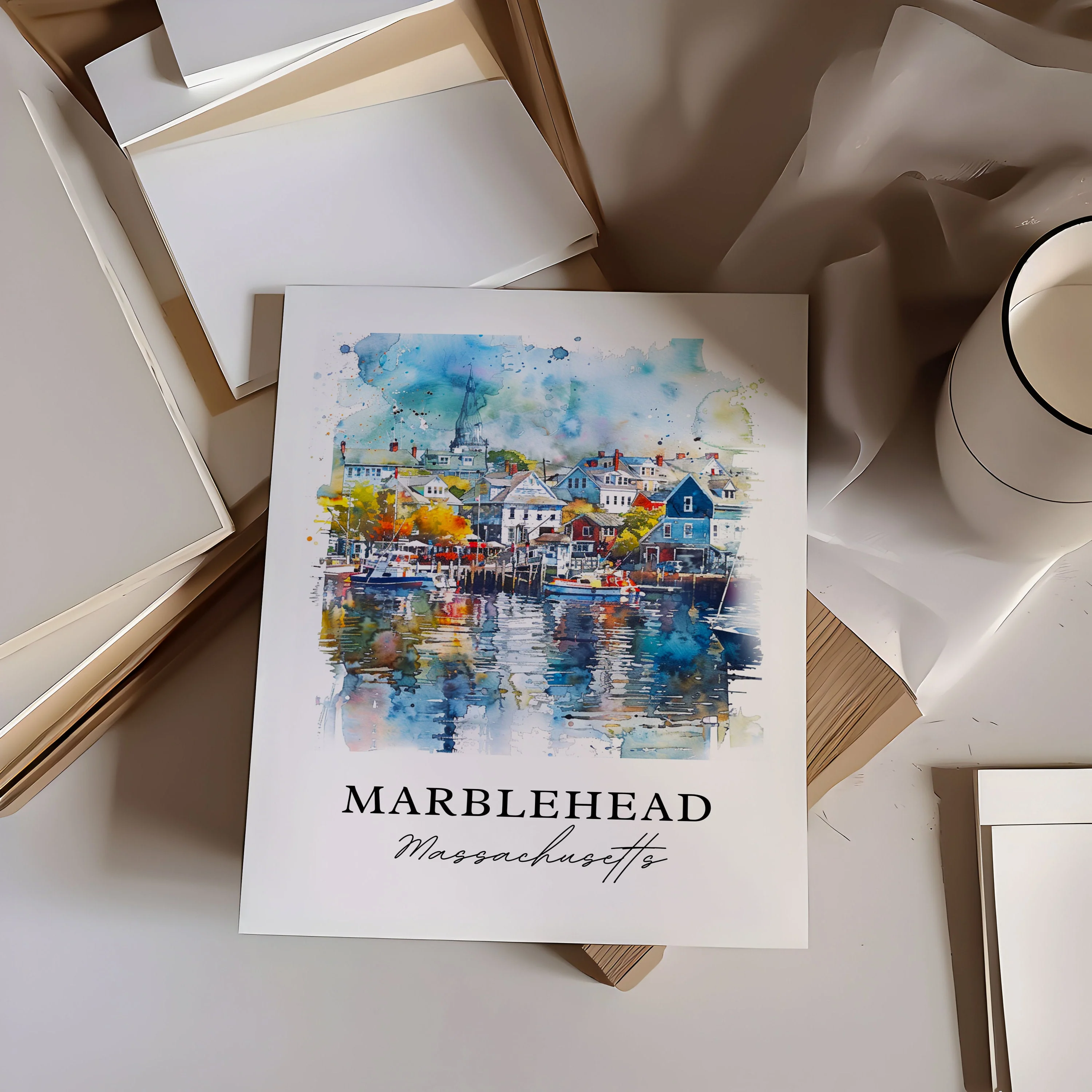 Marblehead, USA – Watercolor Art Print - Image 2