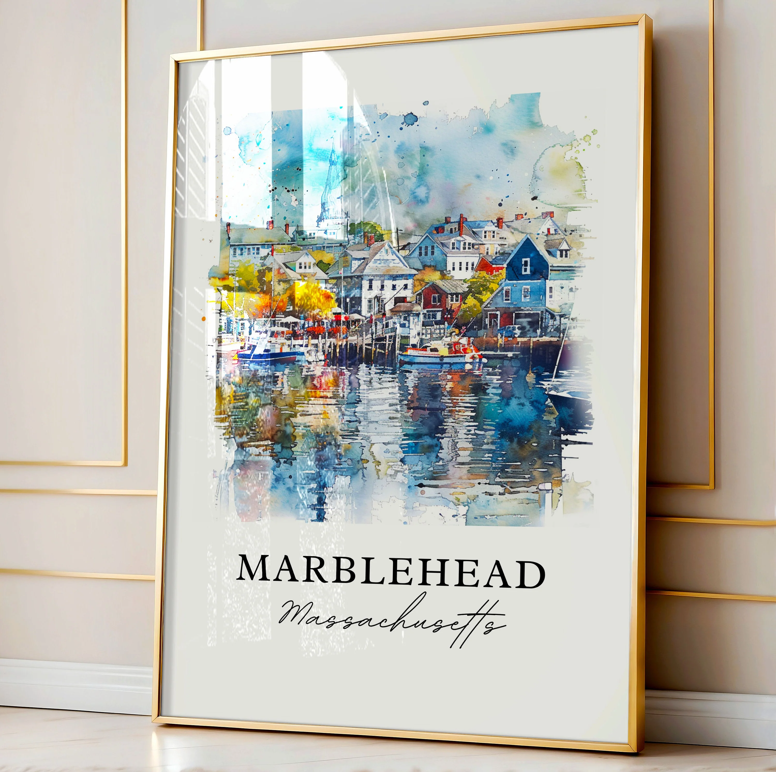 Marblehead, USA – Watercolor Art Print - Image 4