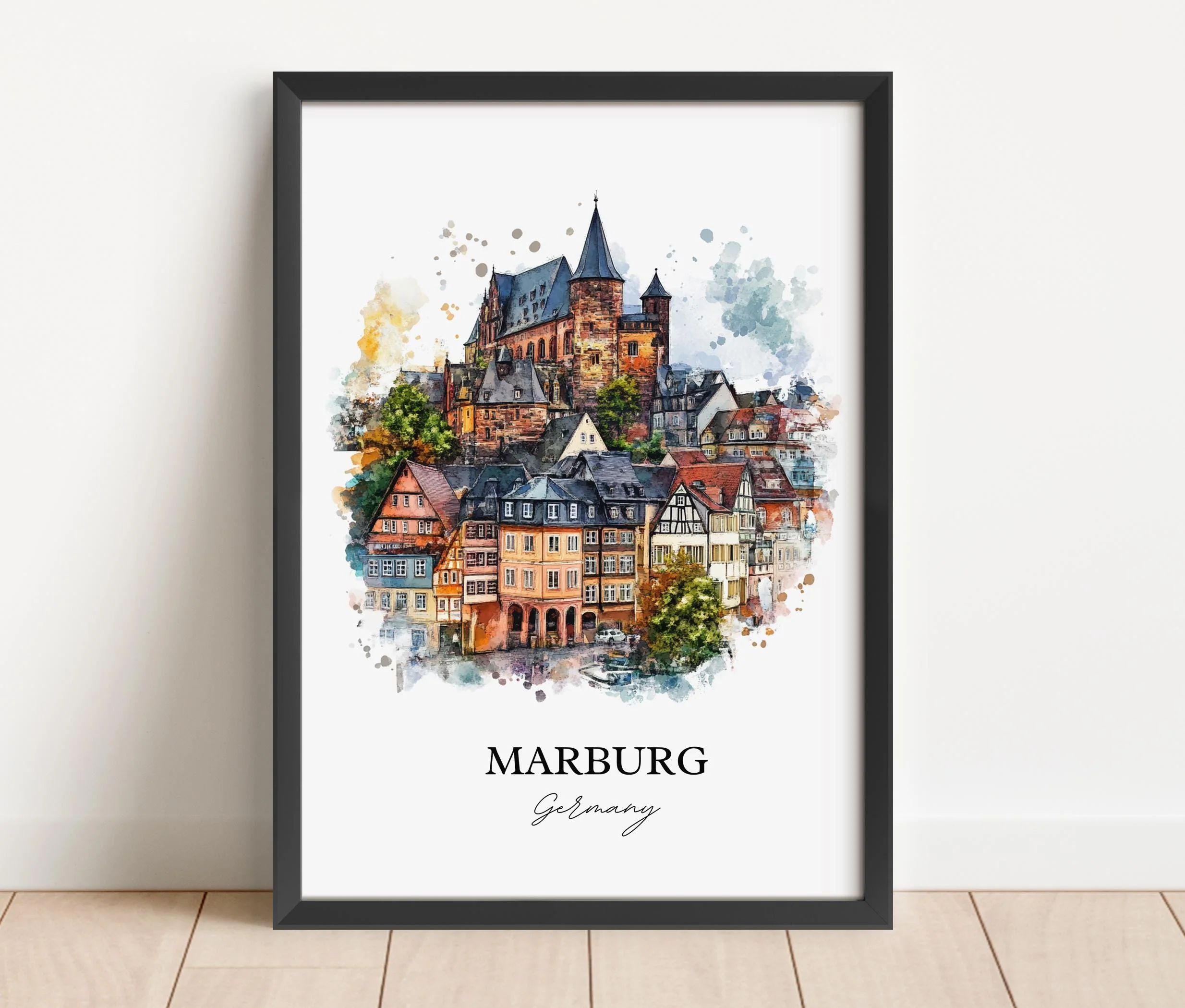 Marburg, Germany – Watercolor Art Print - Image 5