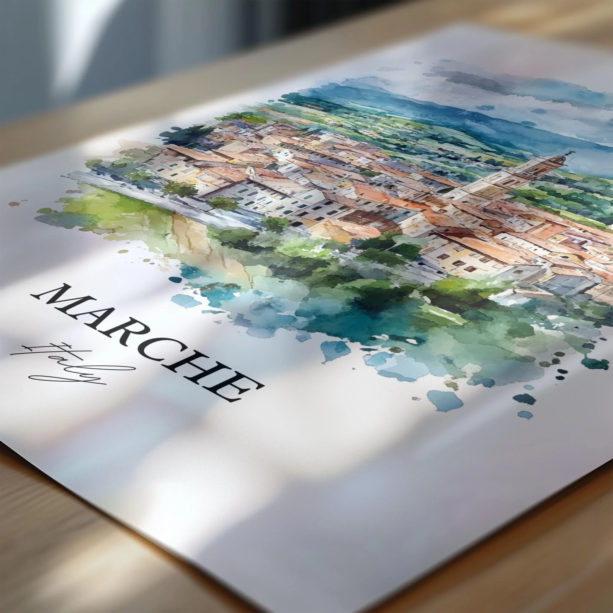 Marche, Italy – Watercolor Art Print - Image 2